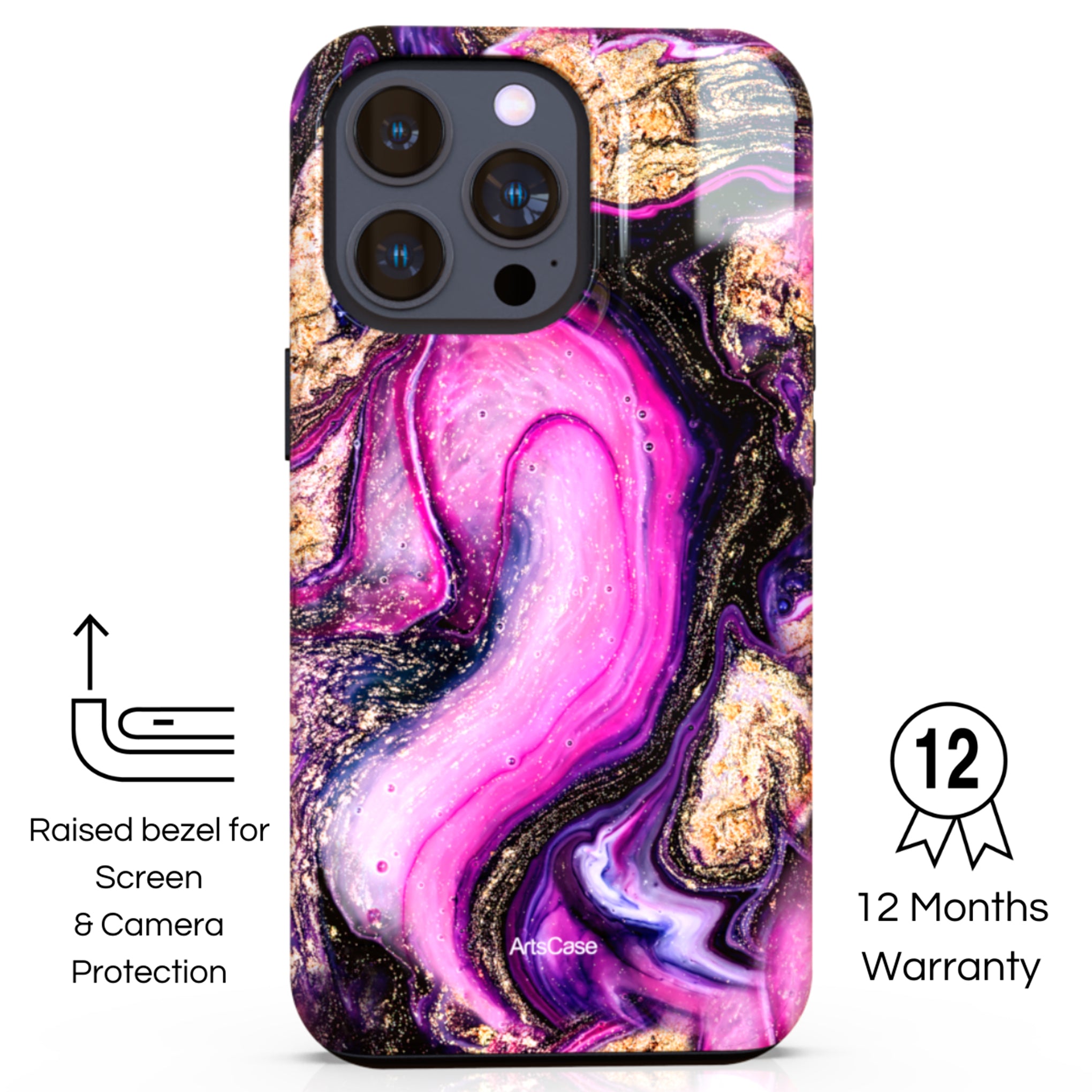 Protective Cover Case - Design Violet Marble Design.