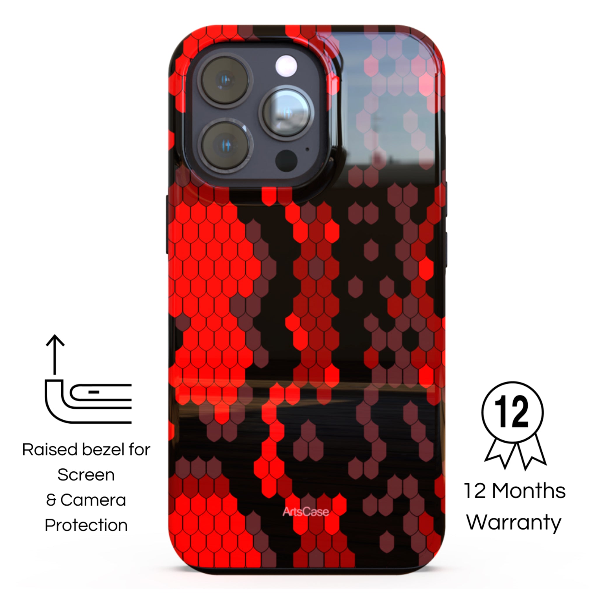 Protective Cover Case - Design  Wild Red Snake.