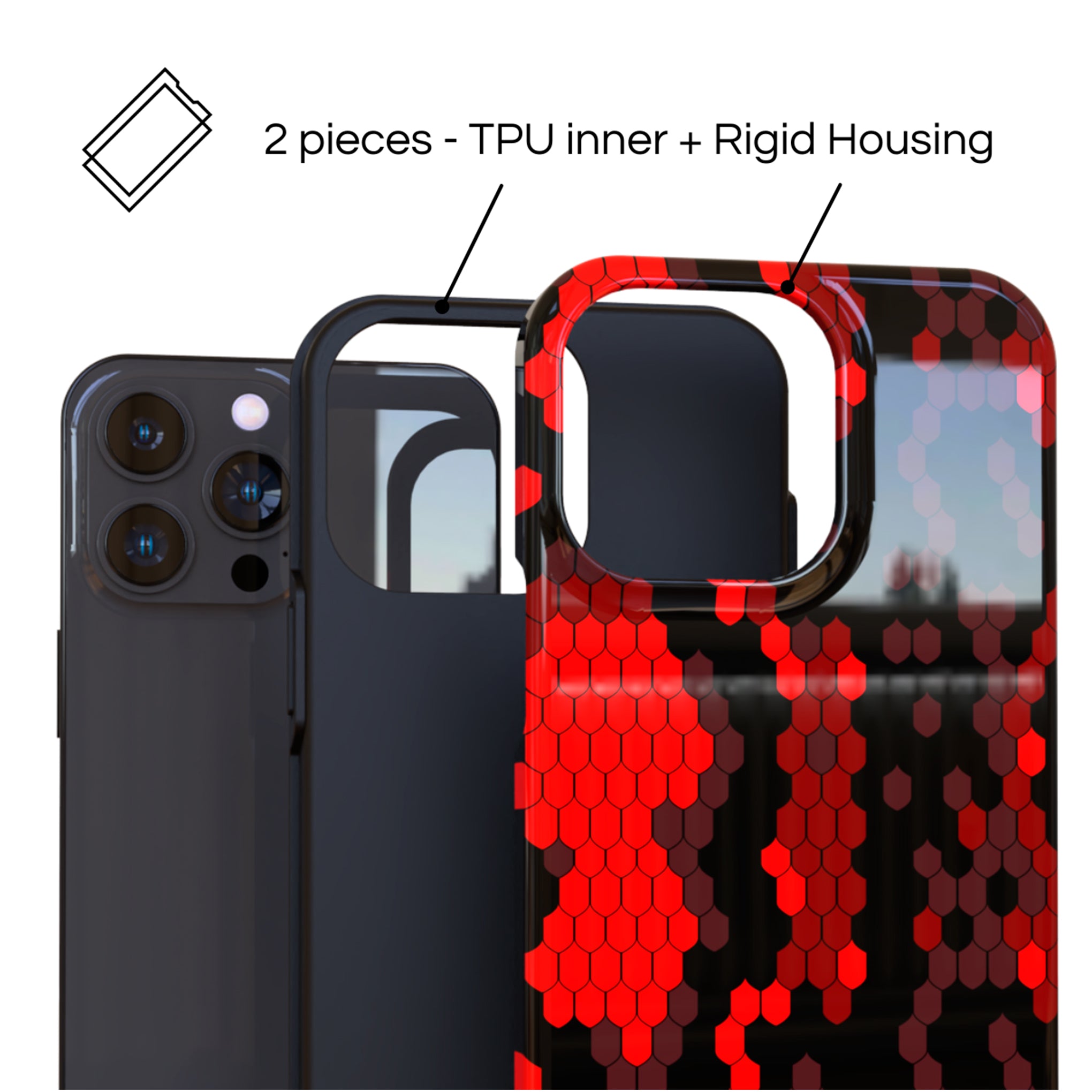 Protective Cover Case - Design  Wild Red Snake.