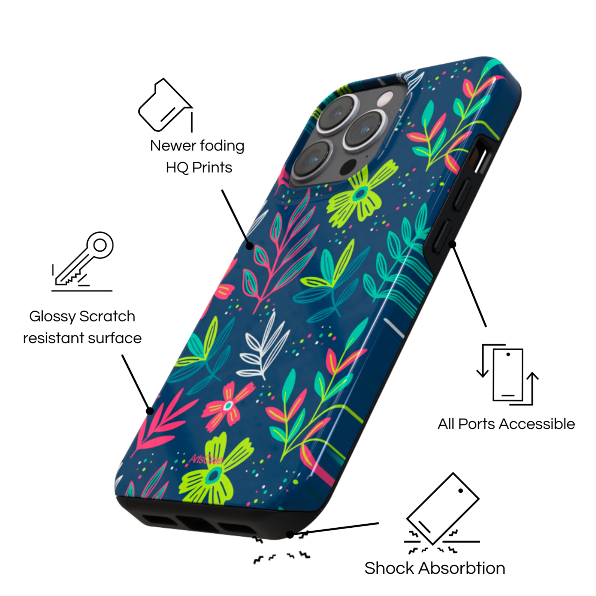 Protective Cover Case - Design WildFlowers 01.