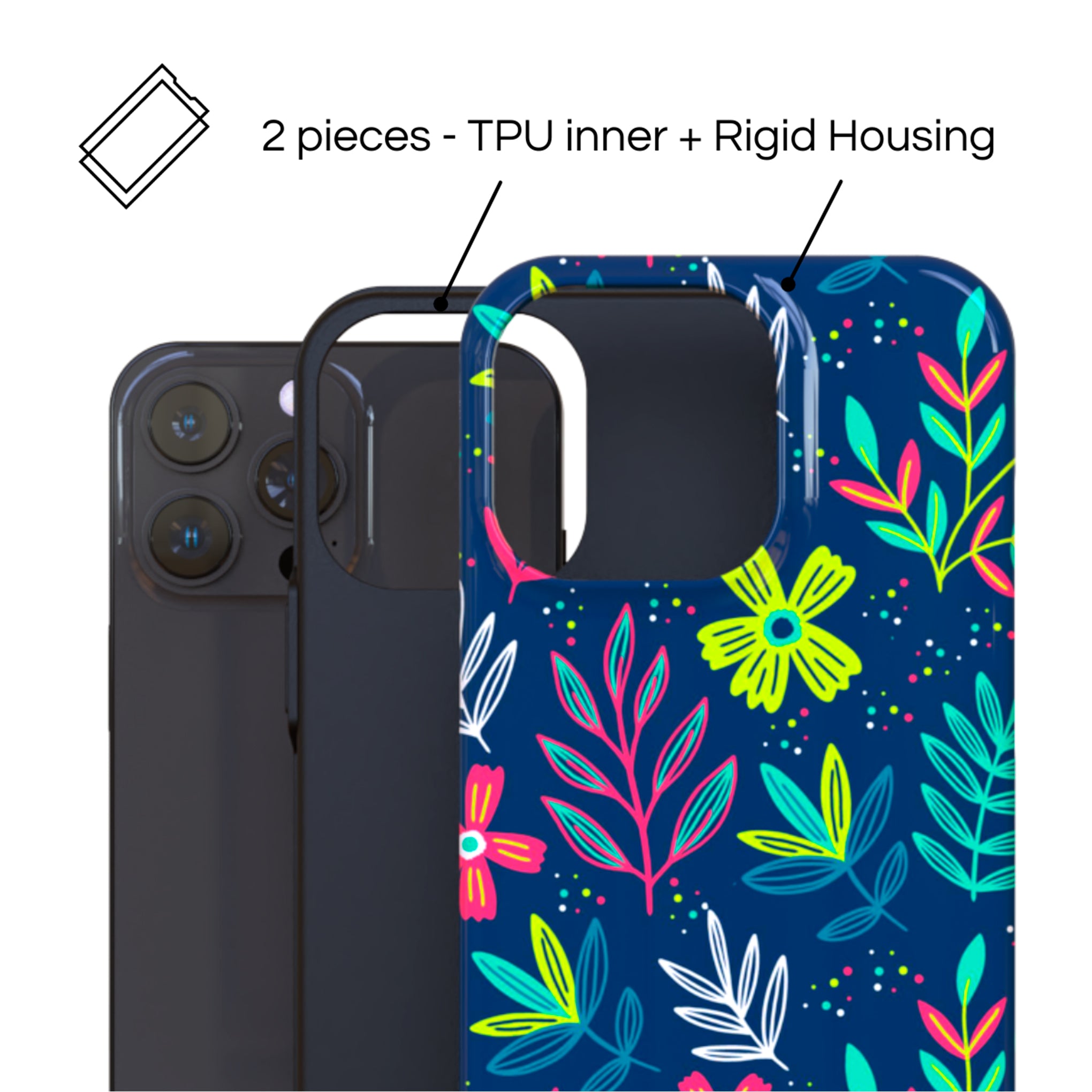 Protective Cover Case - Design WildFlowers 01.