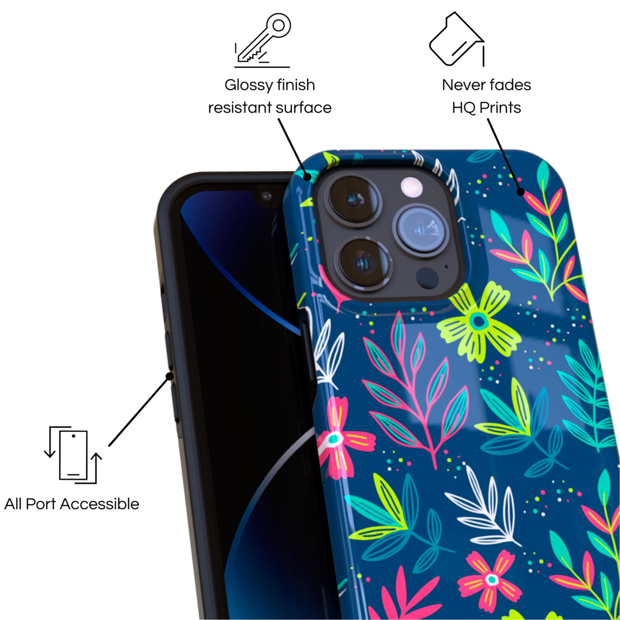 Protective Cover Case - Design WildFlowers 01.