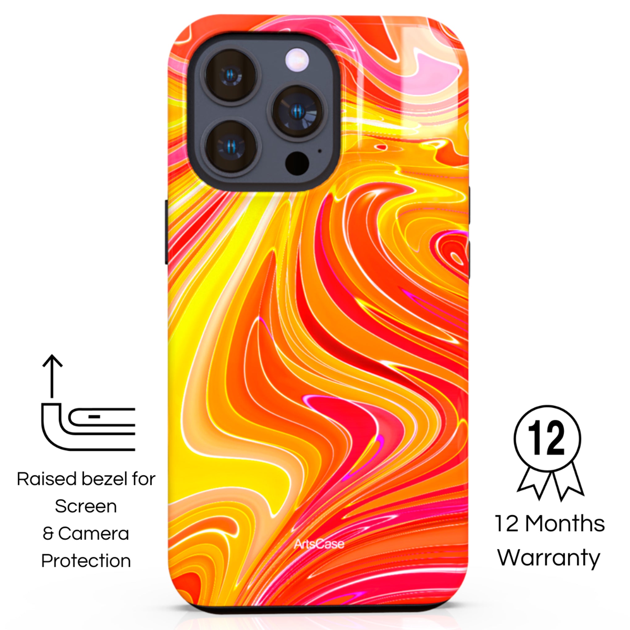 Protective Cover Case - Design Yellow Fluid Painting.