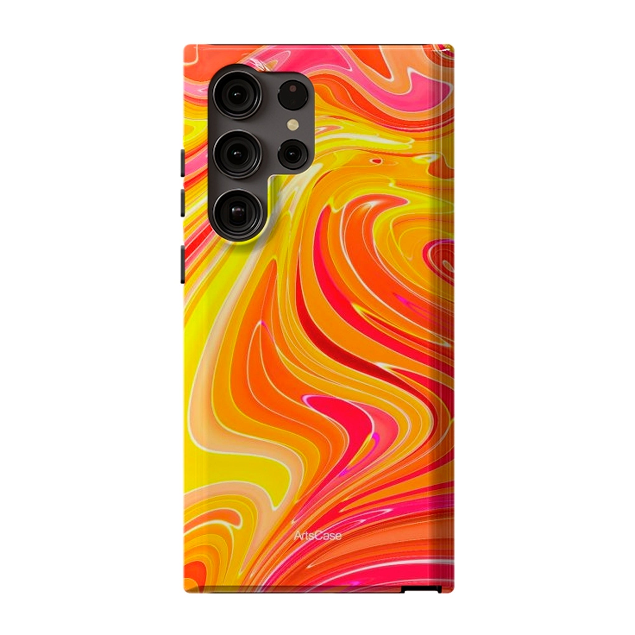 Protective Cover Case - Design Yellow Fluid Painting.