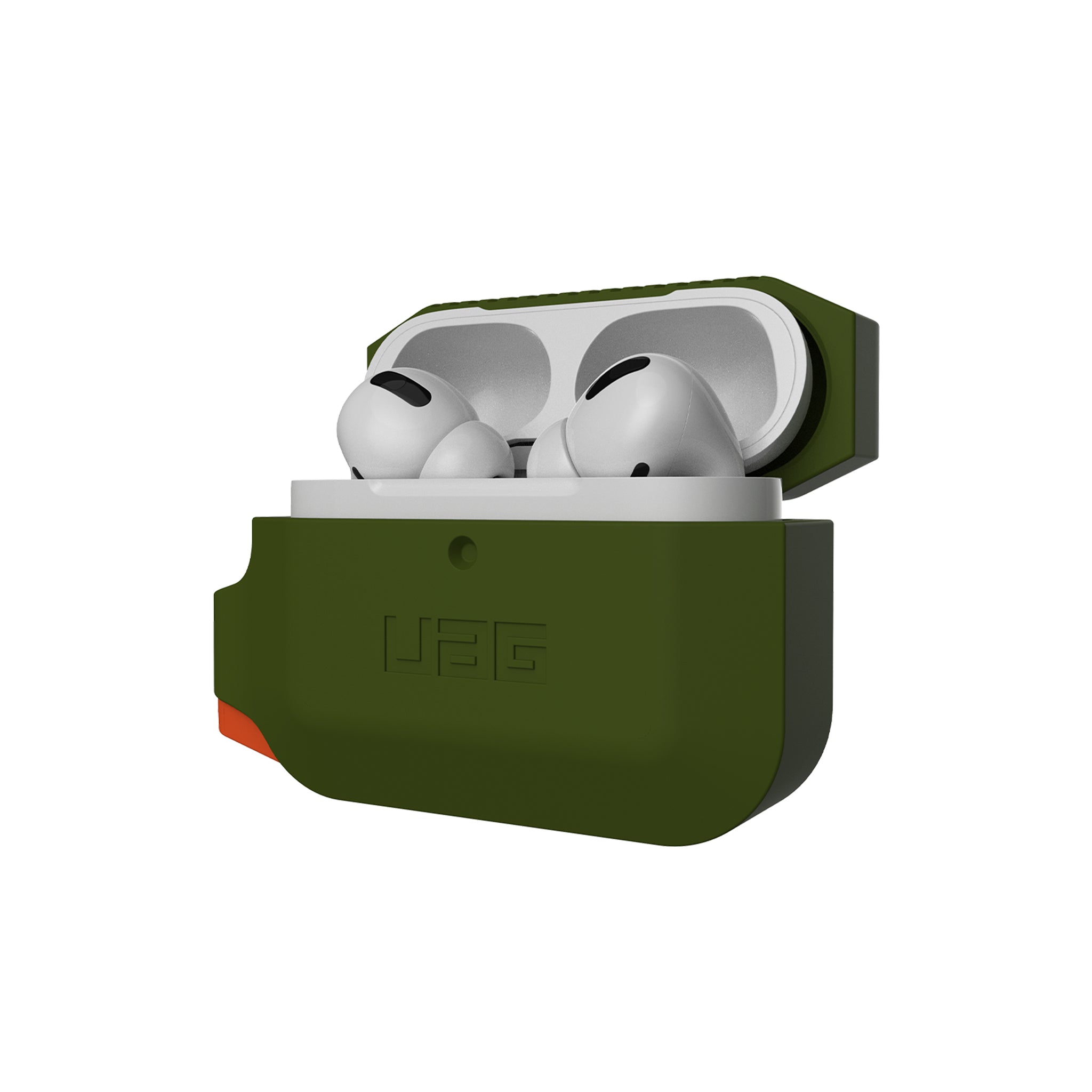 Urban Armor Gear (uag) - Silicone Case For Apple Airpods Pro - Olive Drab And Orange