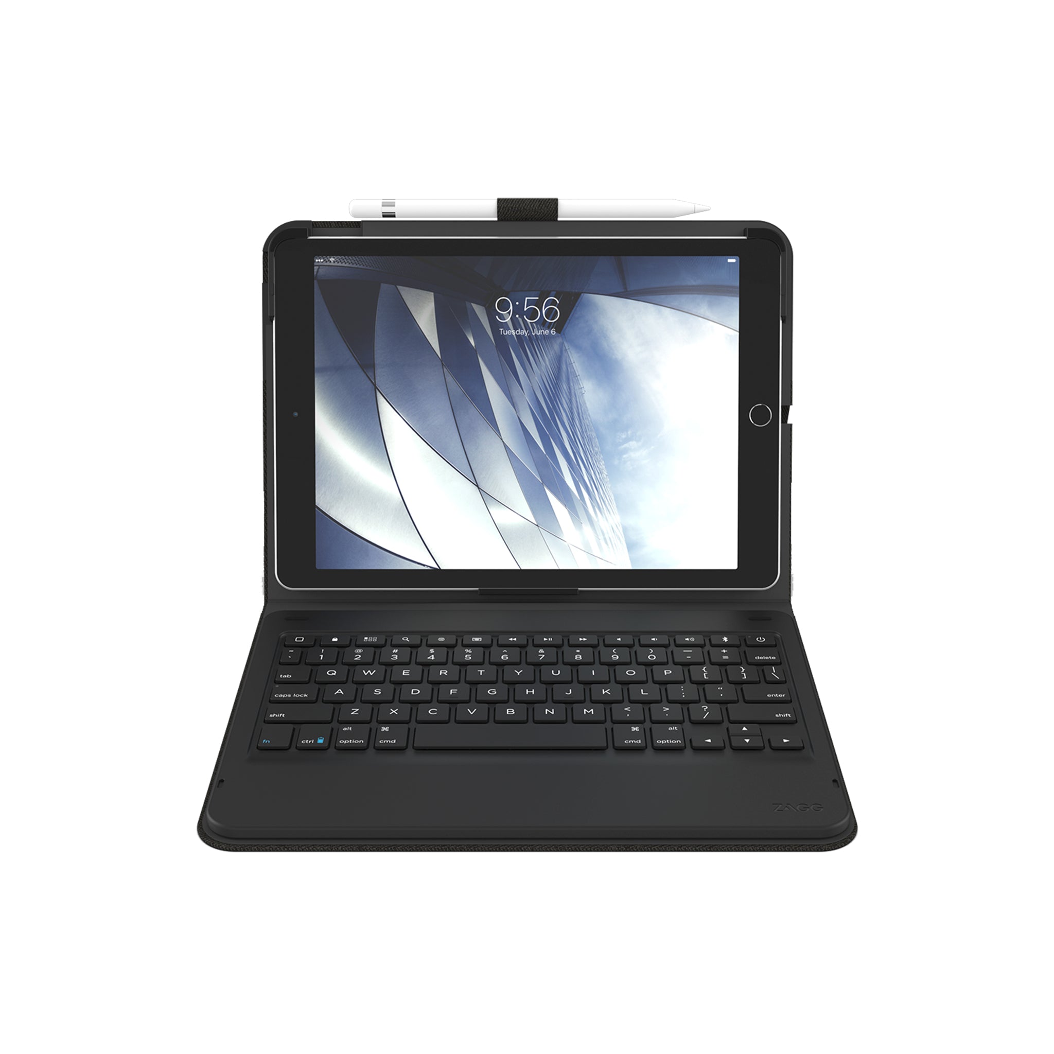 Zagg - Messenger Folio Backlit Bluetooth Keyboard Case For Apple Ipad Air 10.5 - Charcoal