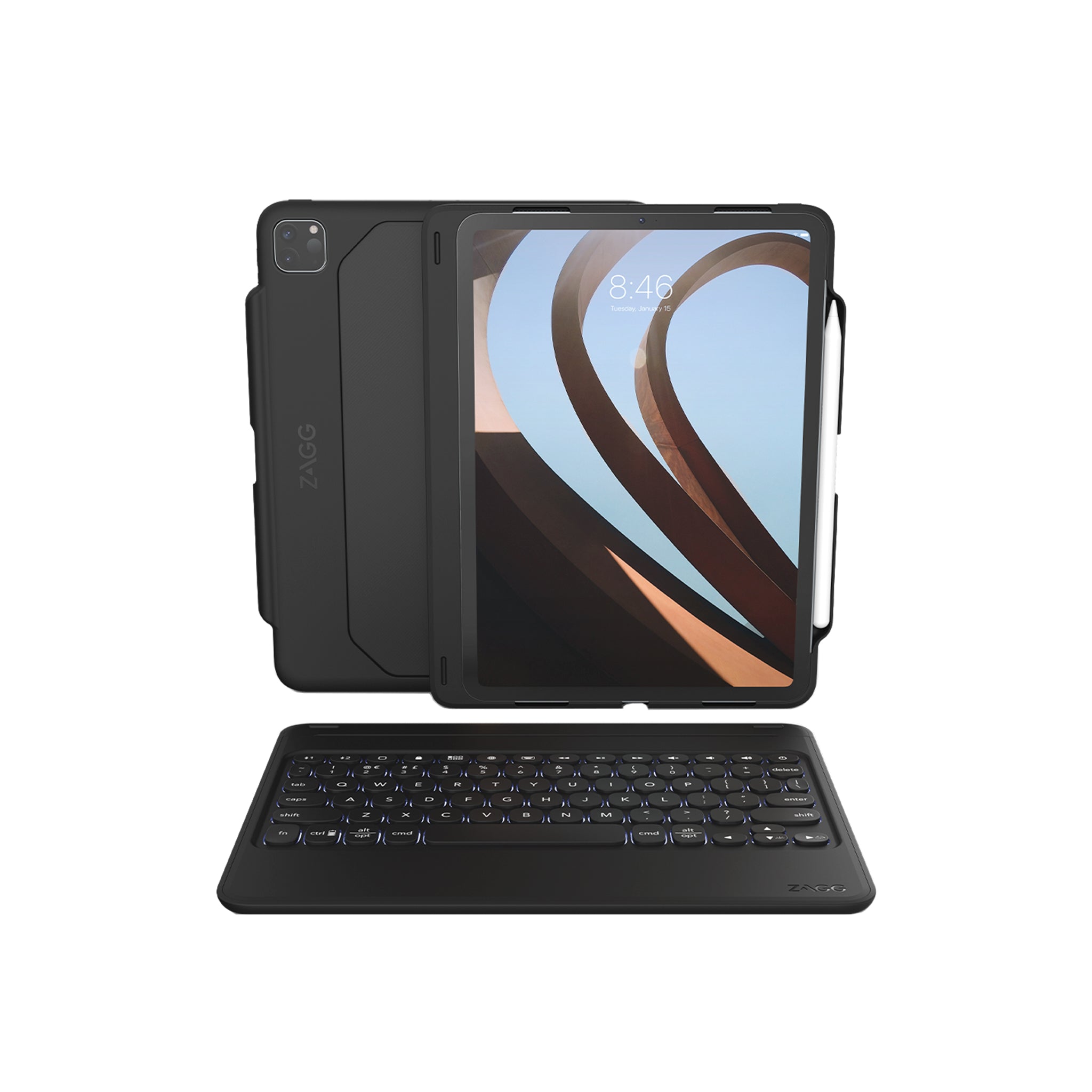 Zagg - Rugged Book Go Keyboard And Case For Apple Ipad Pro 11 (2020 / 2018) - Black