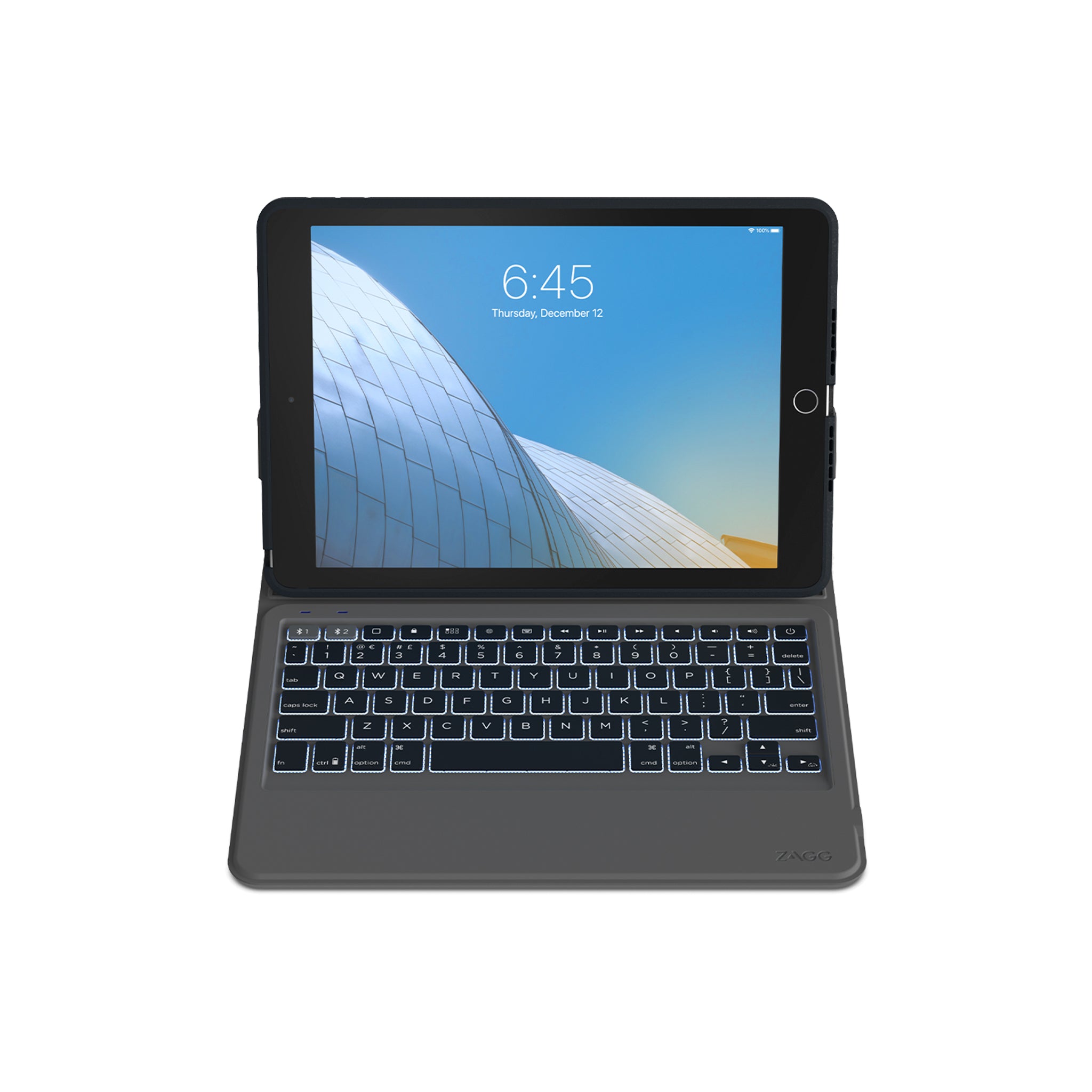 Zagg - Rugged Messenger Bluetooth Keyboard Case For Apple Ipad 10.2 - Charcoal