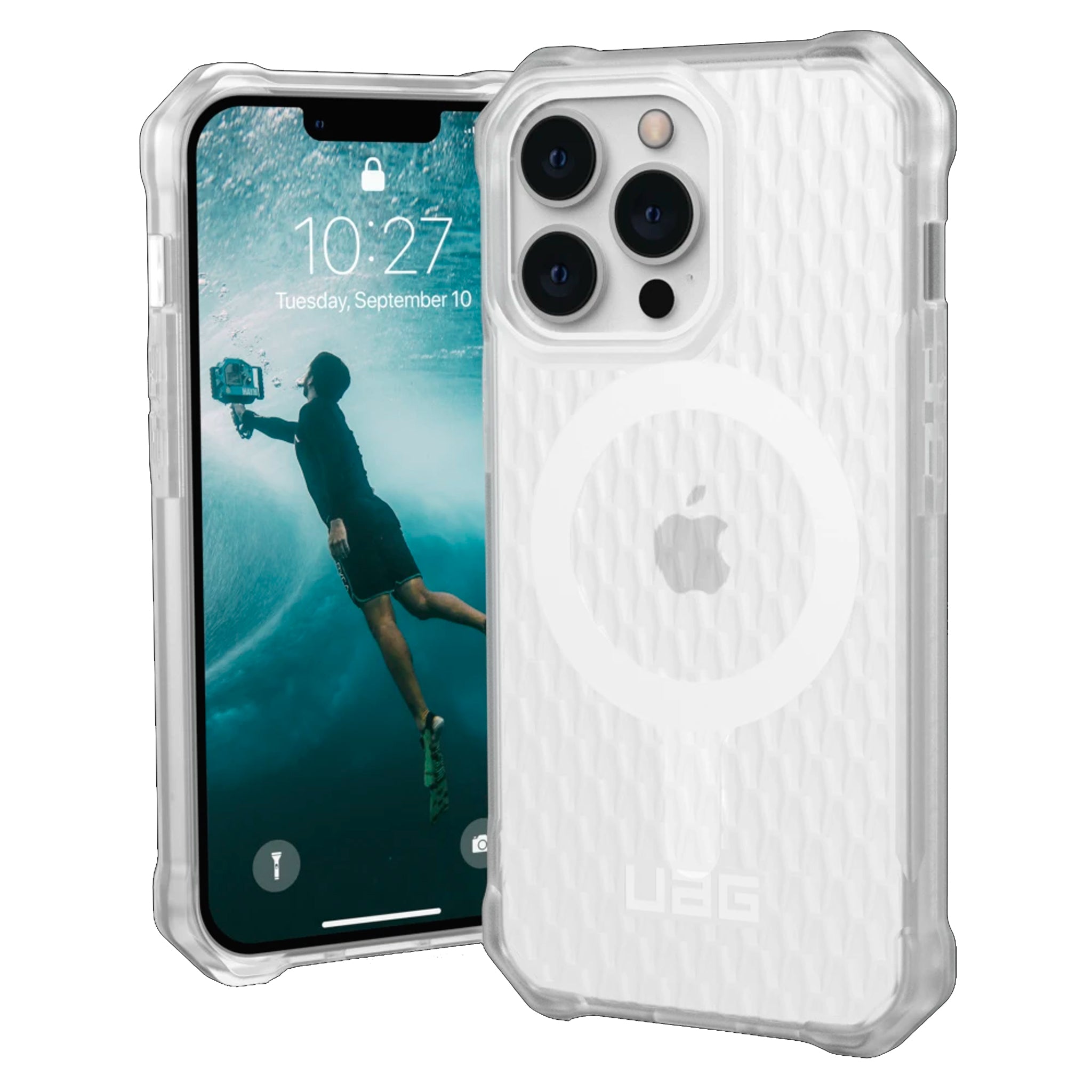 Urban Armor Gear (uag) - Essential Armor Magsafe Case For Apple Iphone 13 Pro - Frosted Ice