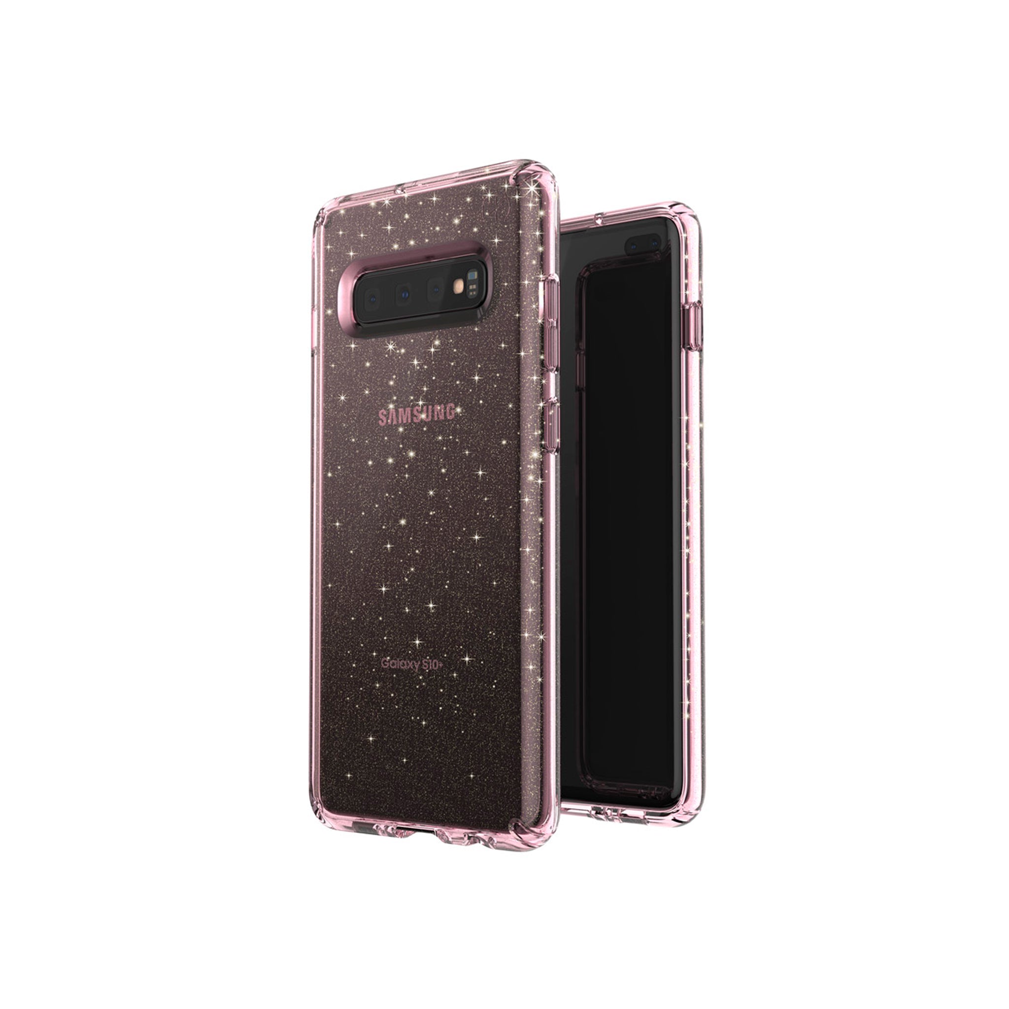 Speck - Presidio Clear Case For Samsung Galaxy S10 Plus - Bella Pink With Gold Glitter