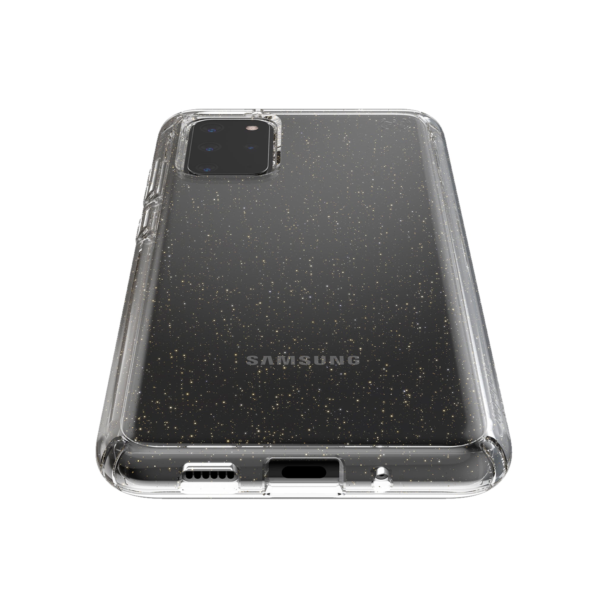 Speck - Presidio Perfect Clear Case For Samsung Galaxy S20 Plus - Gold Glitter
