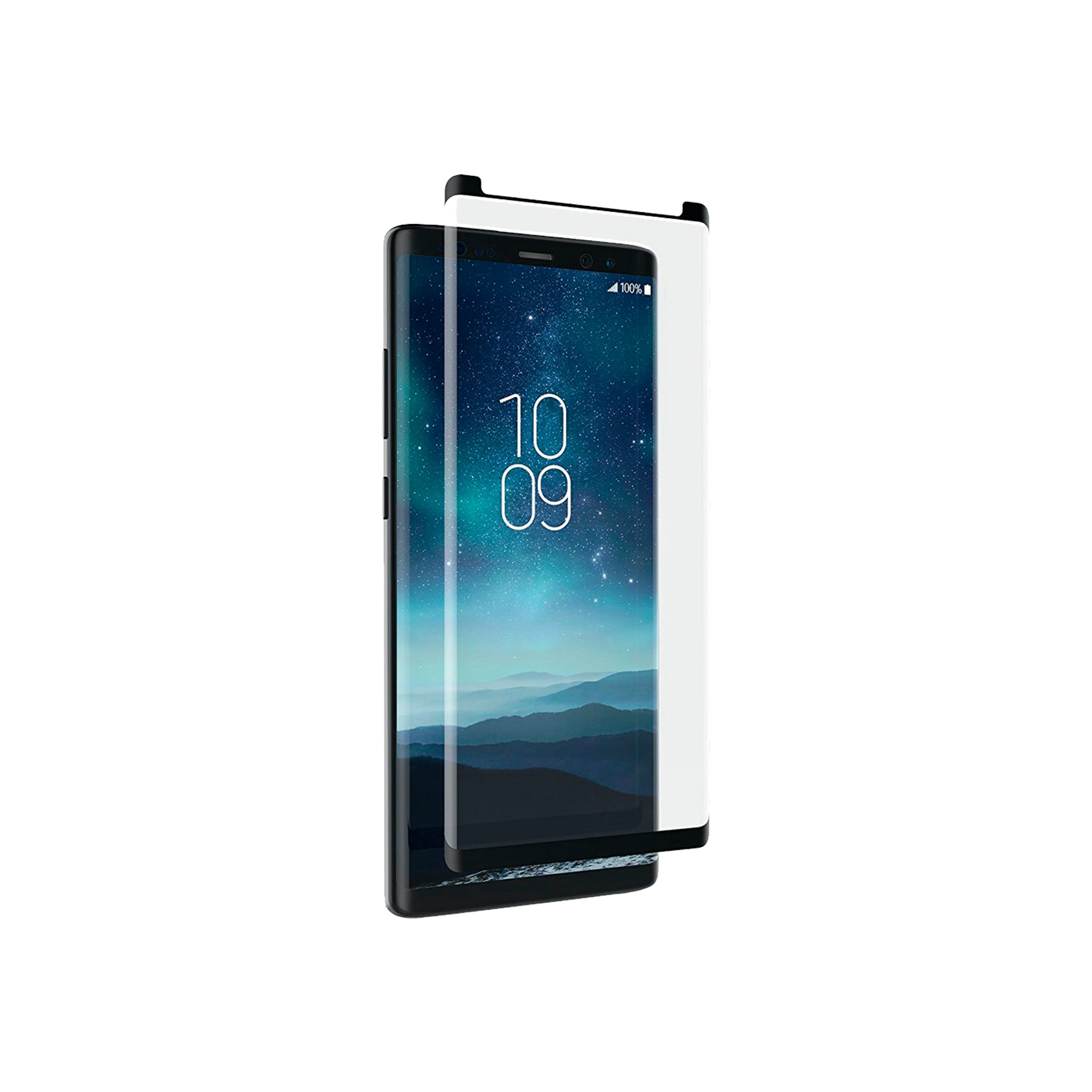 Zagg - InvisibleShield Curved Glass Screen Protector for Samsung Galaxy Note 8 - Clear with Black Border