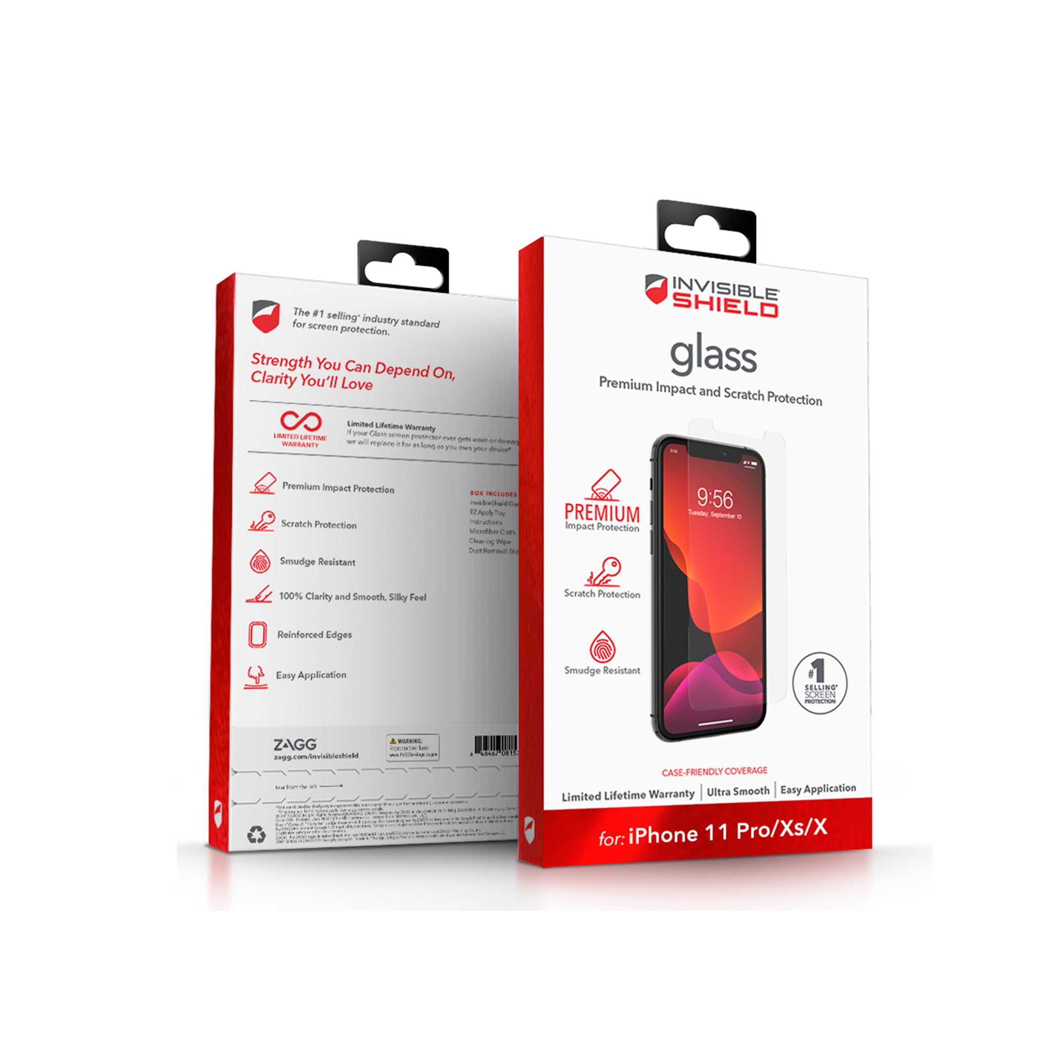 Zagg - Invisibleshield Glass Screen Protector For Apple Iphone 11 Pro / Xs / X - Clear