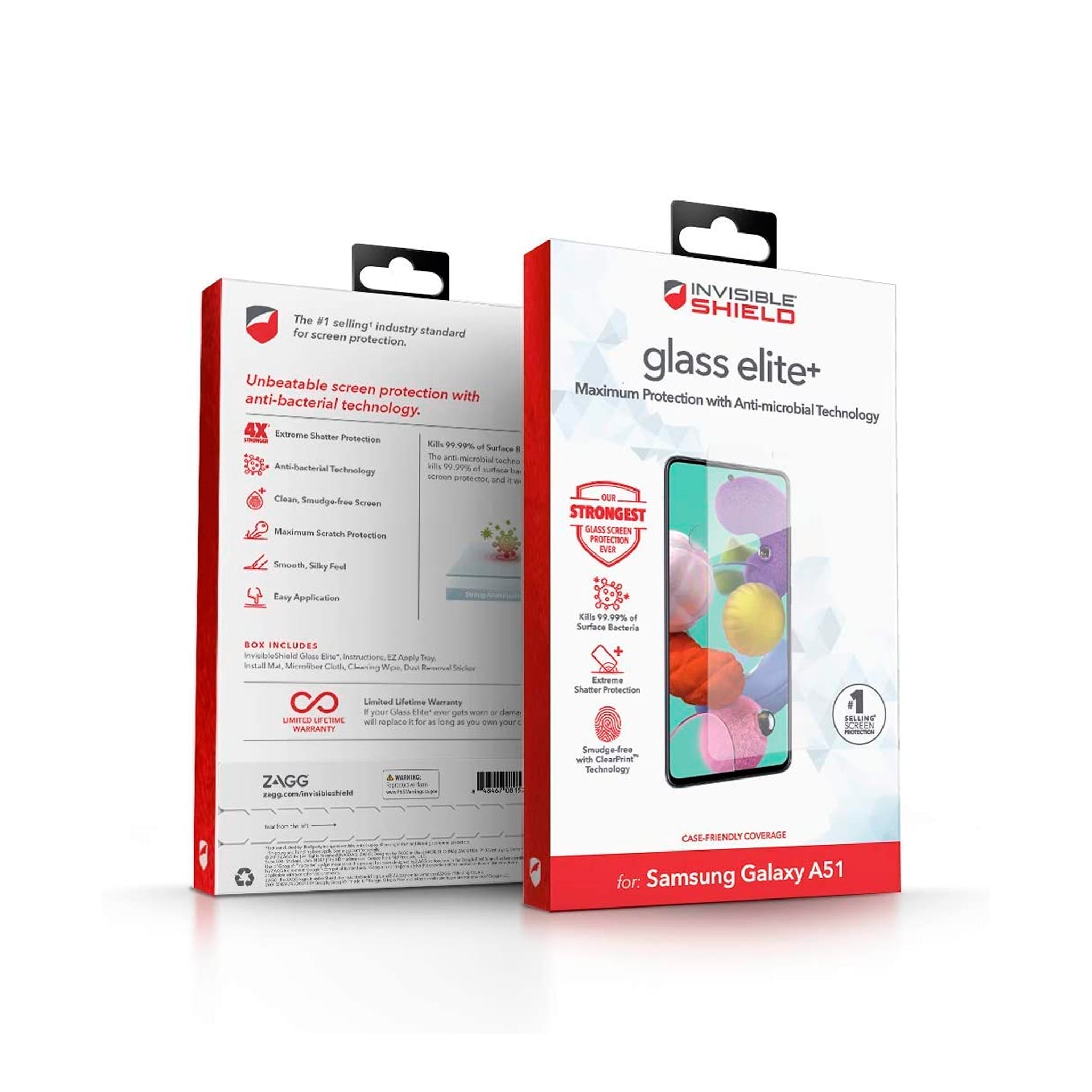 Zagg - Invisibleshield Glass Elite Plus Glass Screen Protector For Samsung Galaxy A51 - Clear