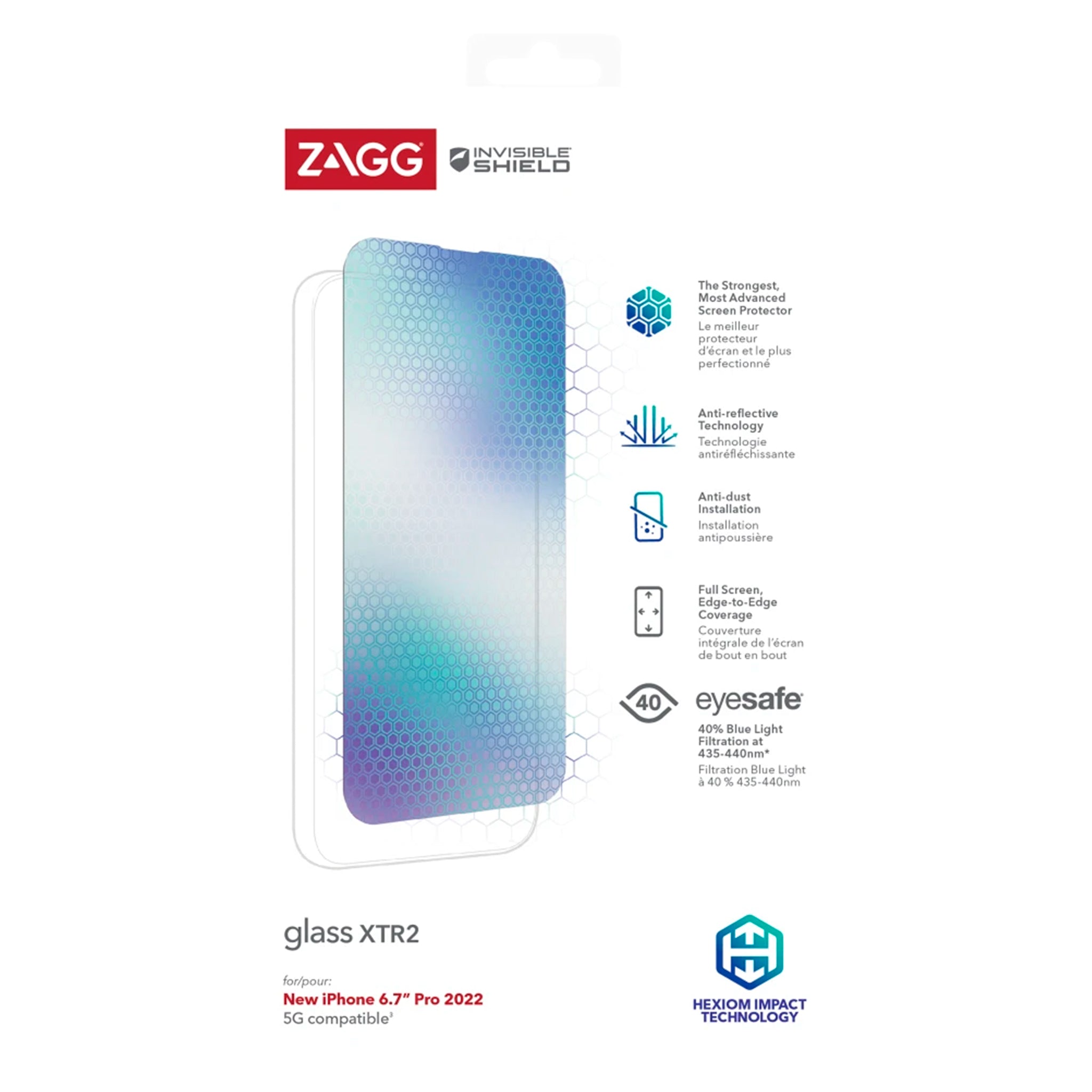 Zagg - Invisibleshield Glass Xtr Screen Protector For Apple Iphone 14 Pro Max - Clear