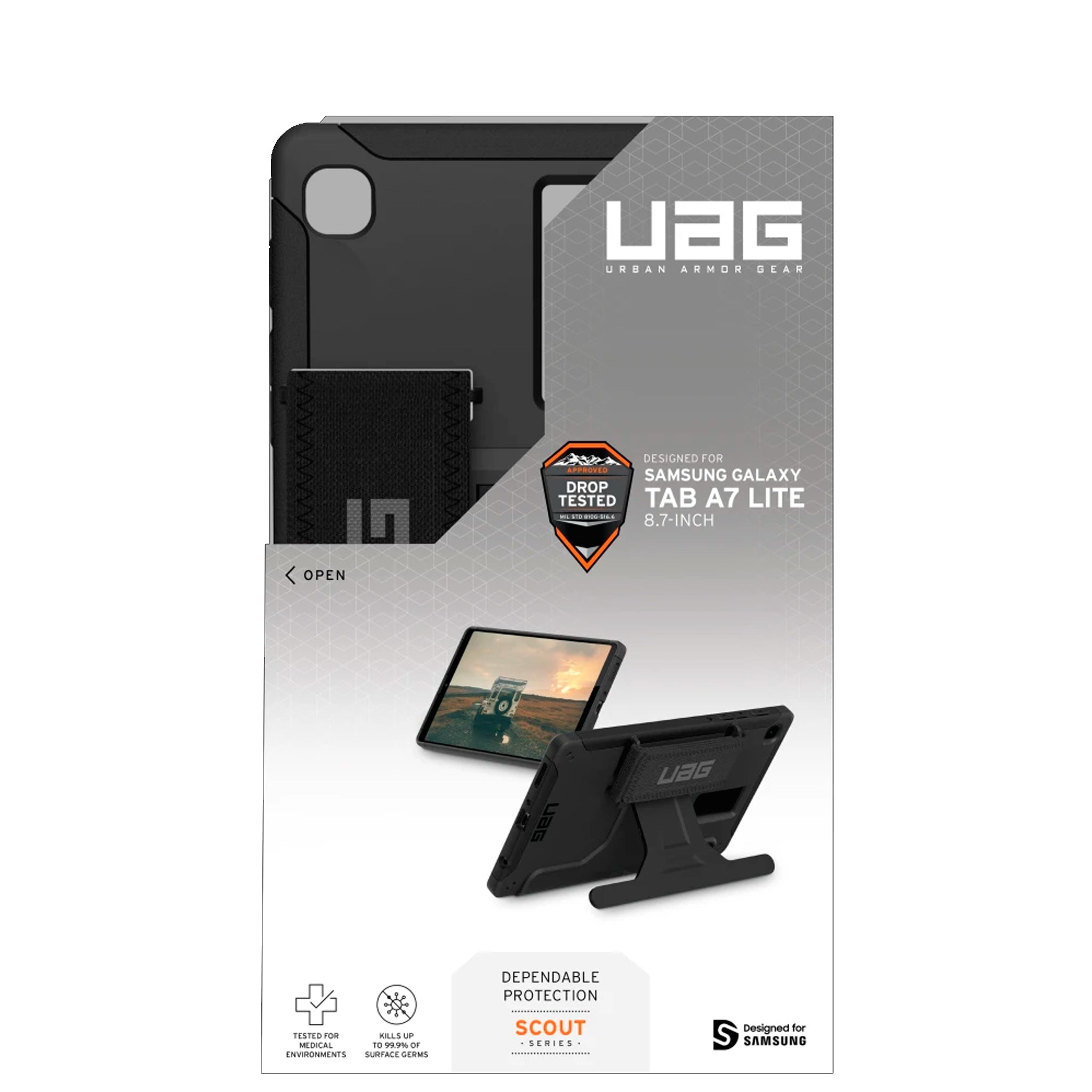 Urban Armor Gear (uag) - Scout Case With Hand Strap For Samsung Galaxy Tab A7 Lite - Black