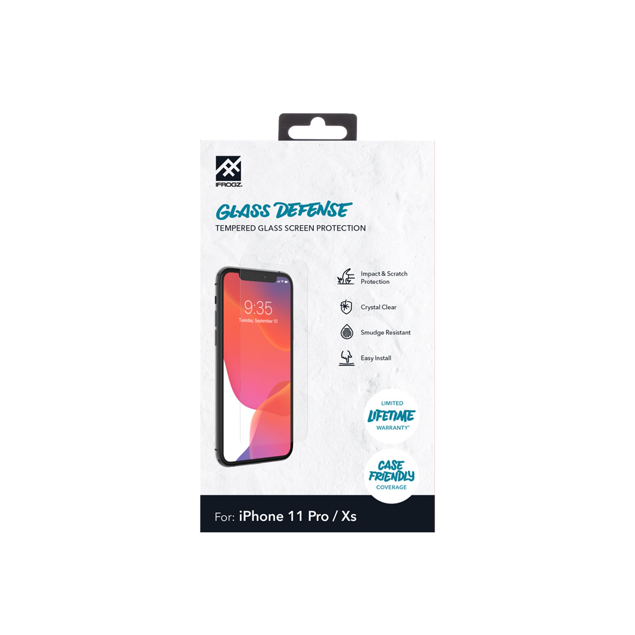 Ifrogz - Glass Defense Glass Screen Protector For Apple Iphone 11 Pro / Xs / X- Clear