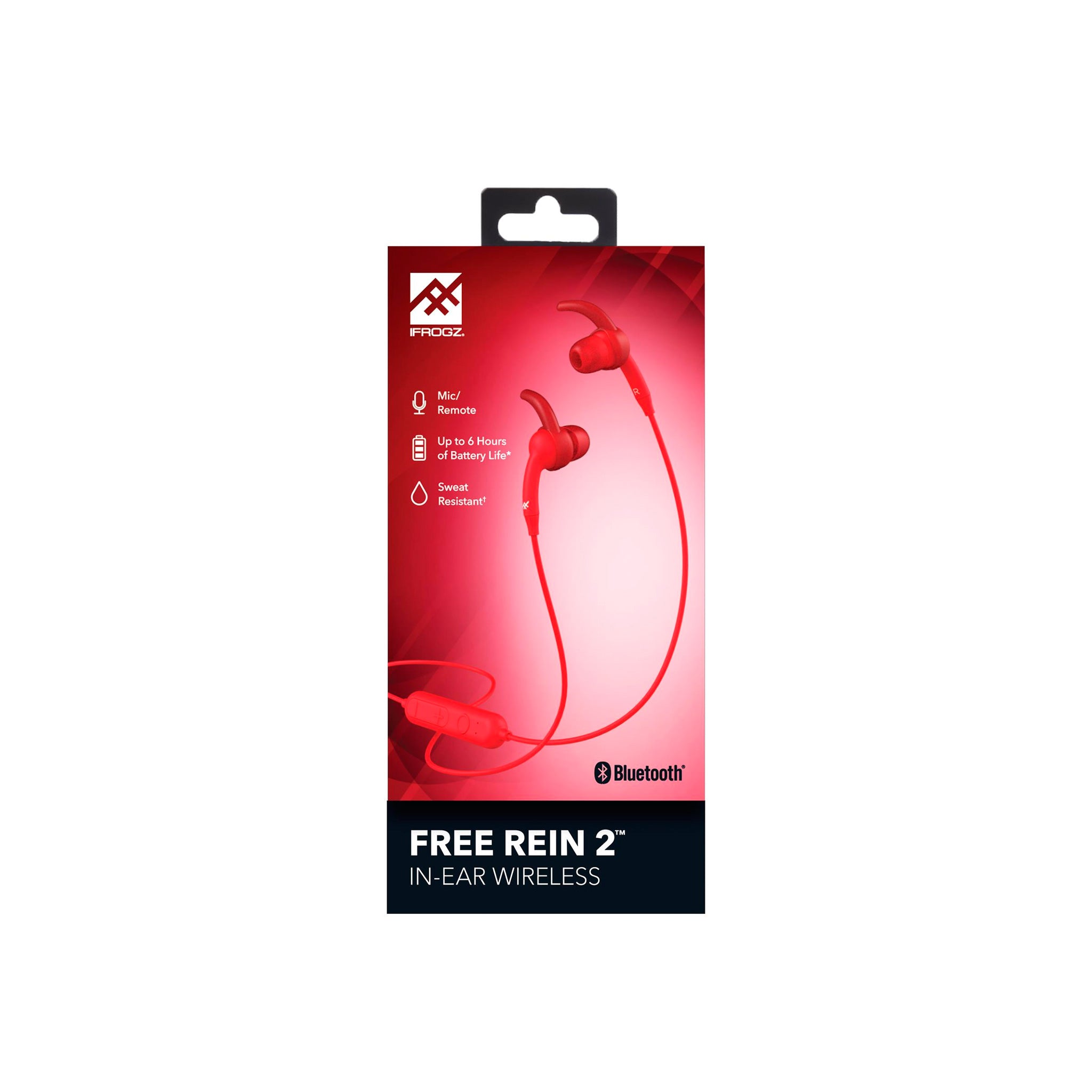 Ifrogz - Free Rein 2 Sport In Ear Bluetooth Headphones - Red
