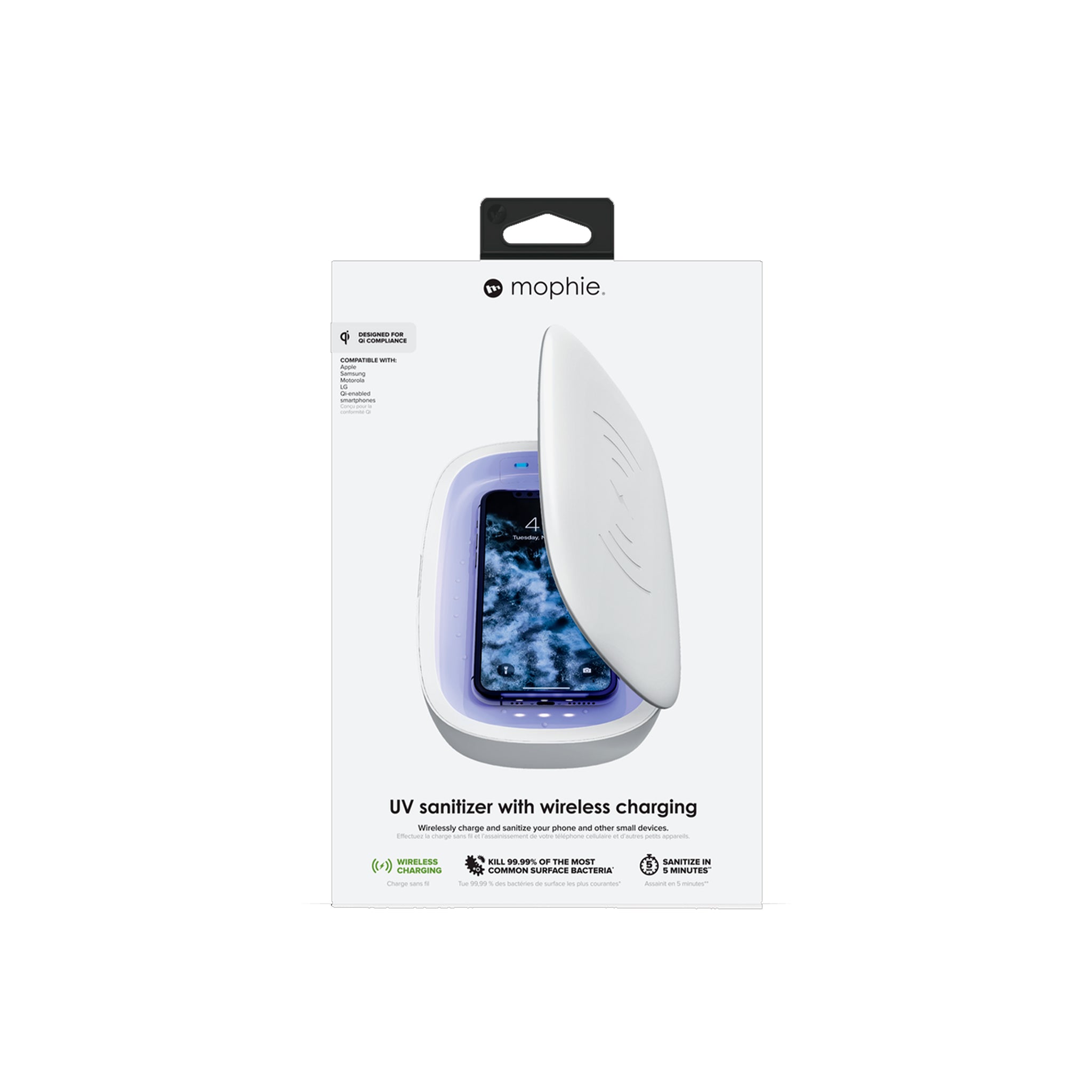 Mophie - Uv Sanitizer And Wireless Charger - White