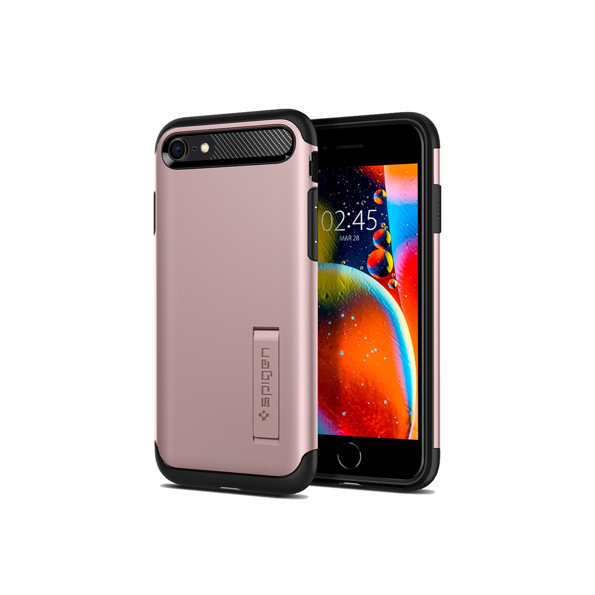 Spigen - Slim Armor Case For Apple Iphone Se / 8 / 7 - Rusty Pink