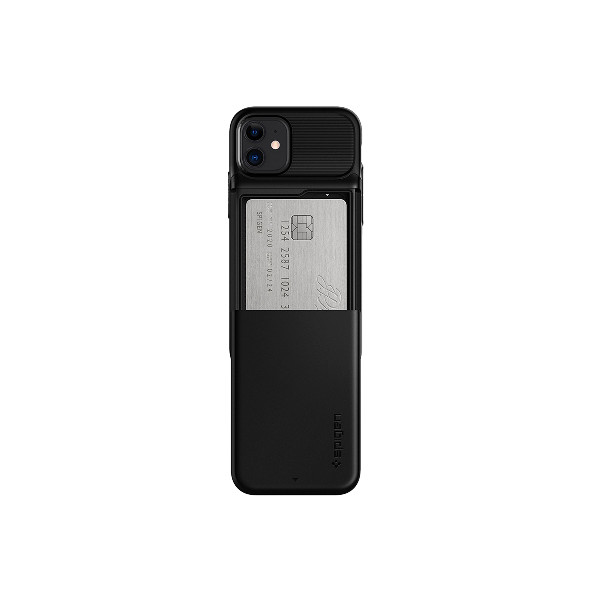 Spigen - Slim Armor Wallet Case For Apple Iphone 12 / 12 Pro - Black