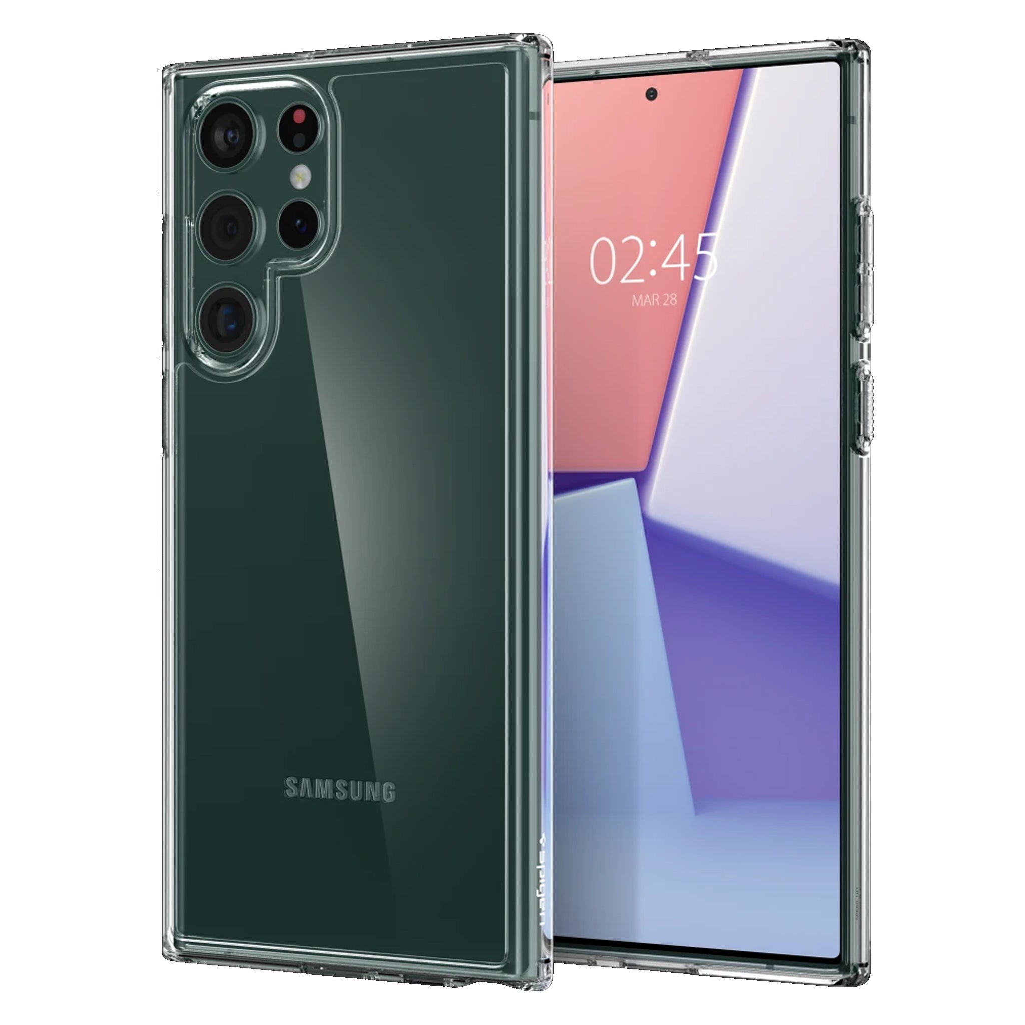 Spigen - Crystal Hybrid Case For Samsung Galaxy S22 Ultra - Black