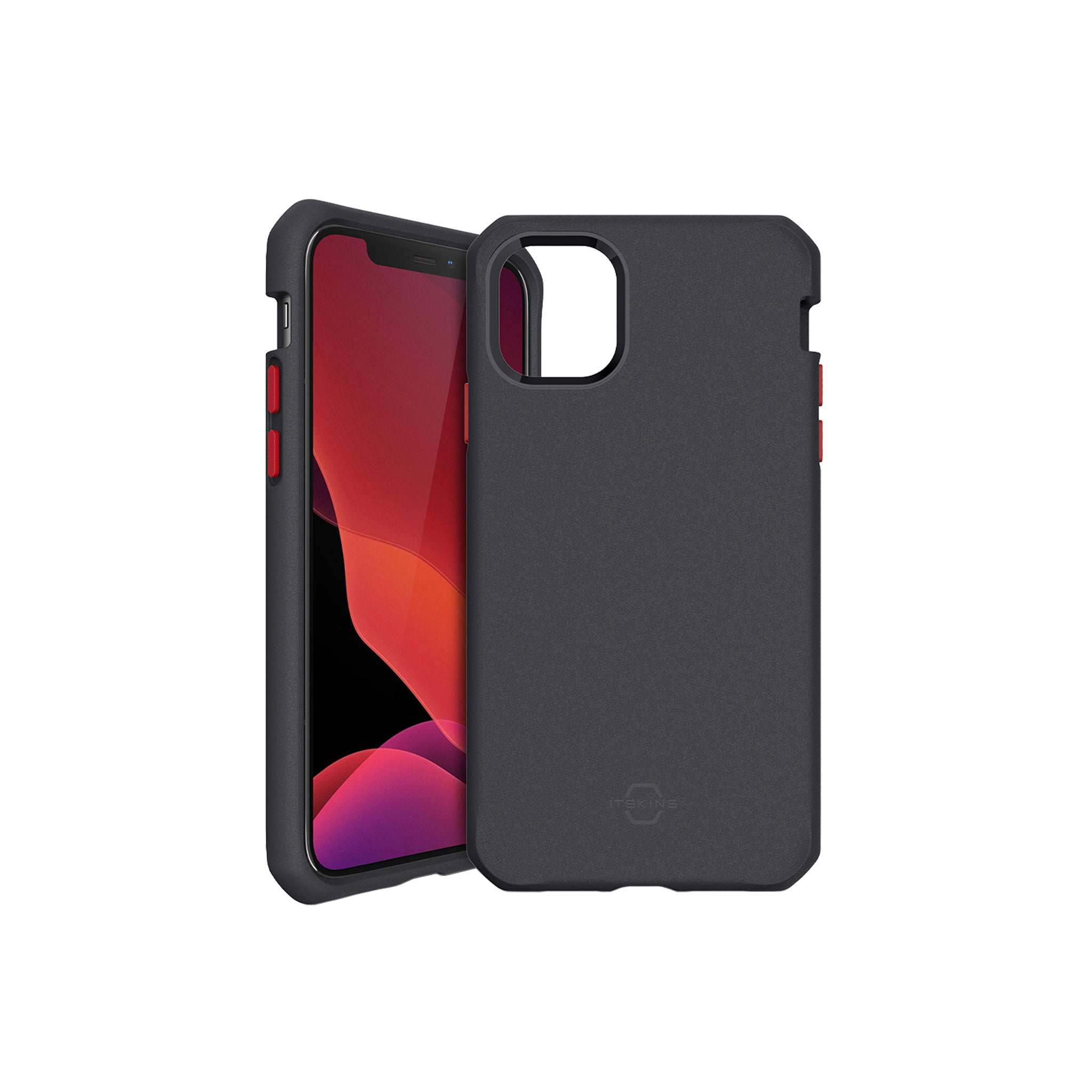 Itskins - Supreme Solid Case For Apple Iphone 12 Mini - Black And Red