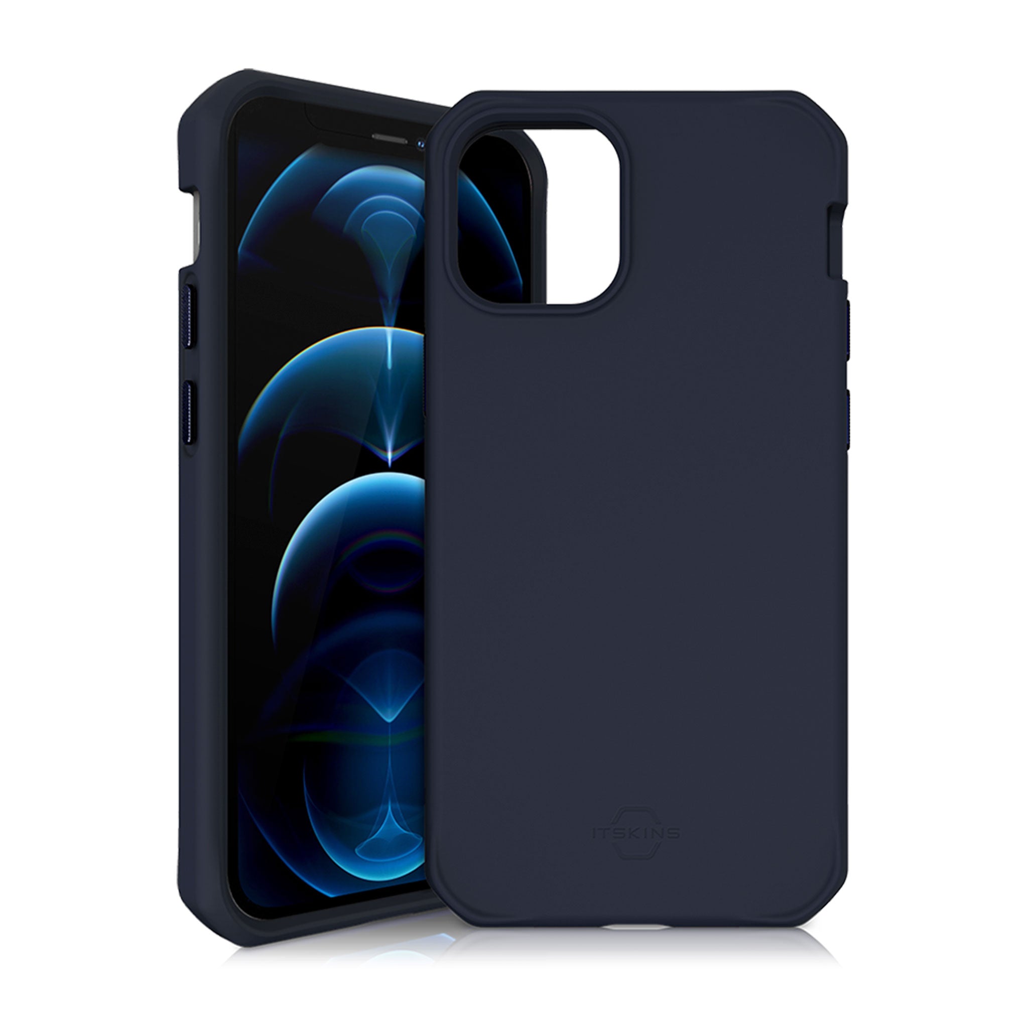 Itskins - Hybrid Silk Case For Apple Iphone 12 / 12 Pro - Deep Blue