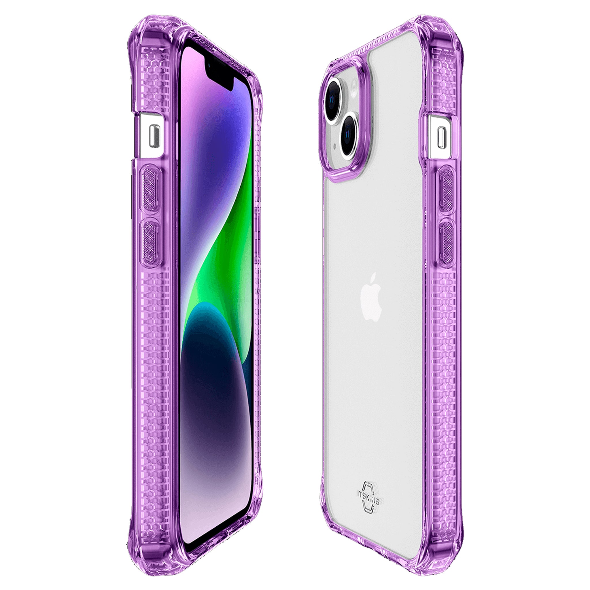 Itskins - Hybrid_r Clear Case For Apple Iphone 14 / Iphone 13 - Light Purple And Transparent