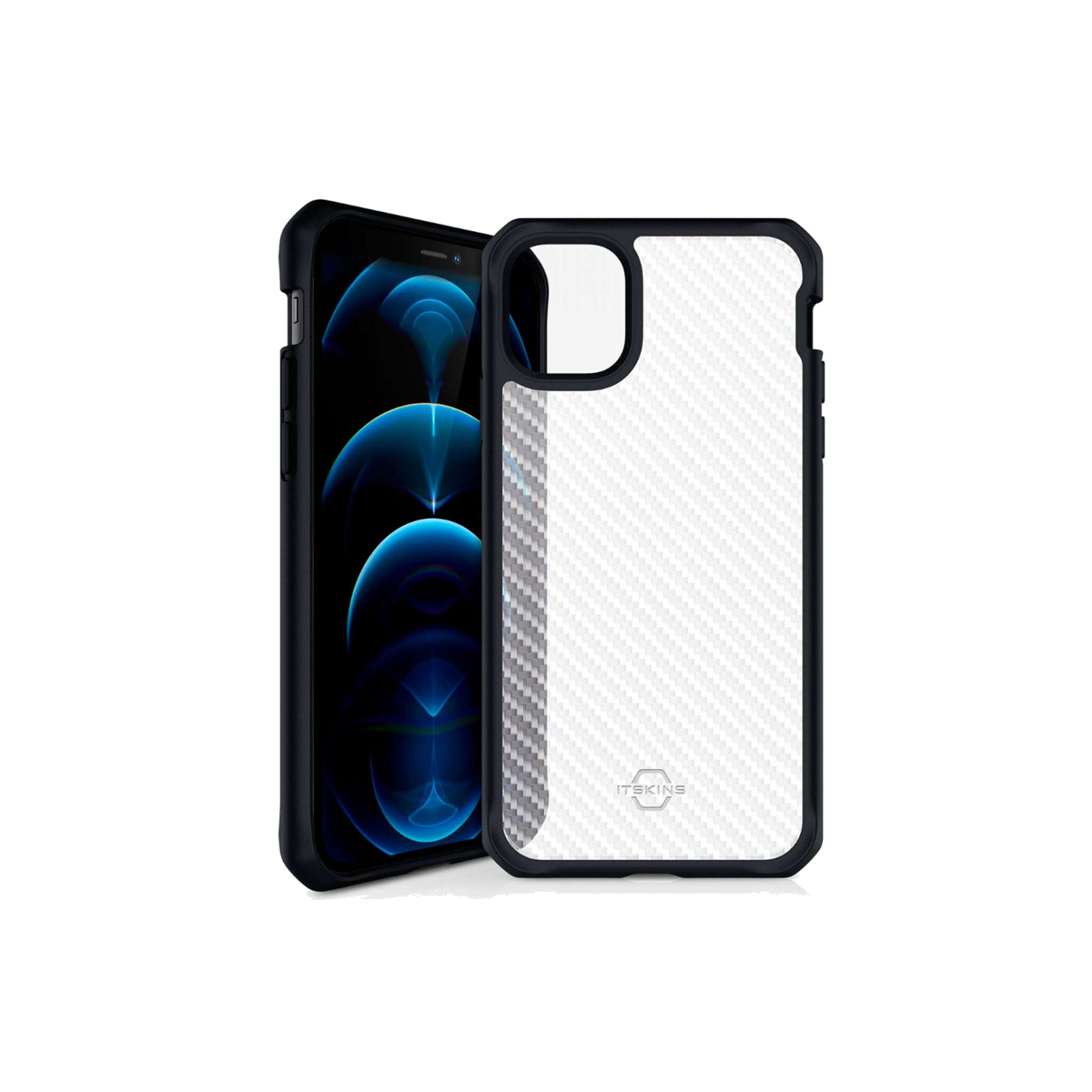 Itskins - Hybrid Tek Case For Apple Iphone 12 Pro Max - Black And Transparent