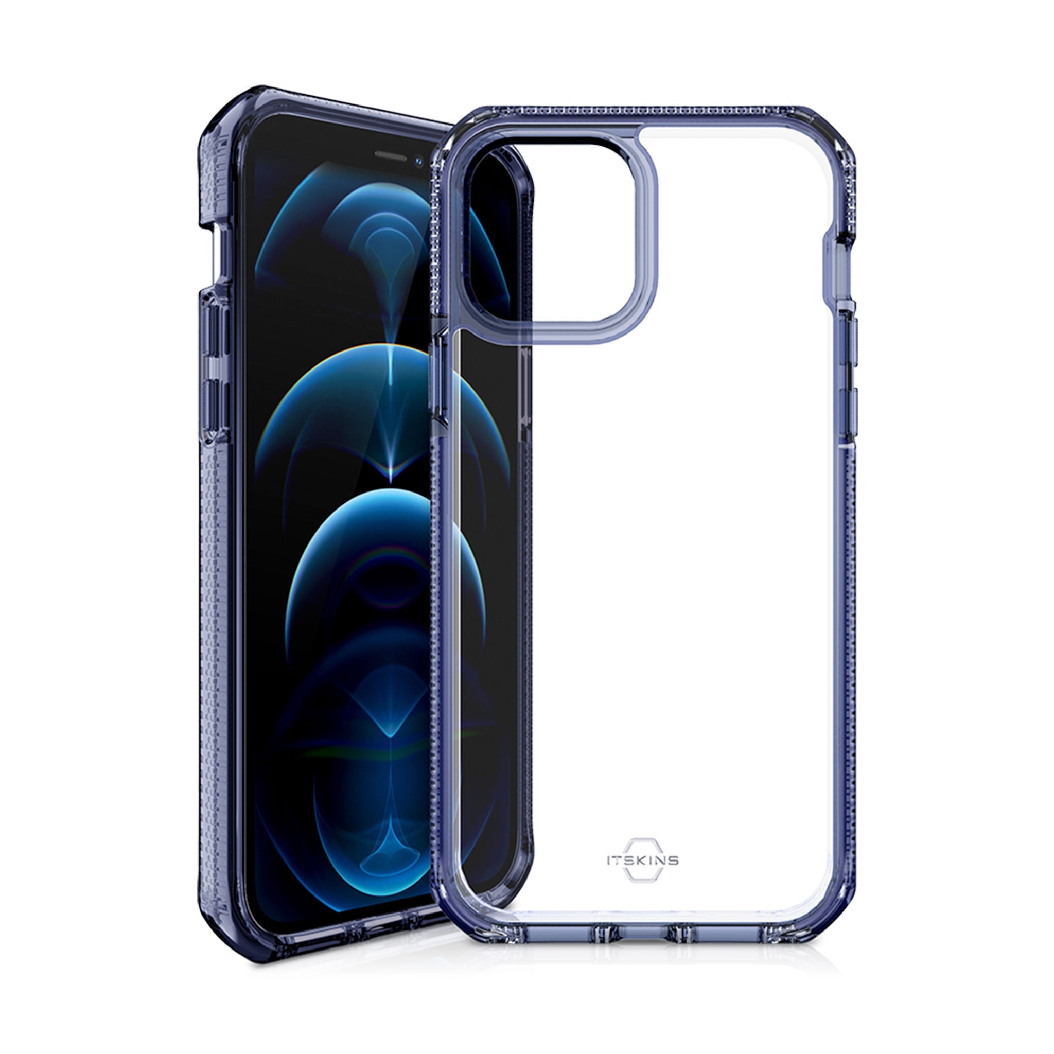 Itskins - Supreme Clear Case For Apple Iphone 12 Pro Max - Deep Blue And Transparent