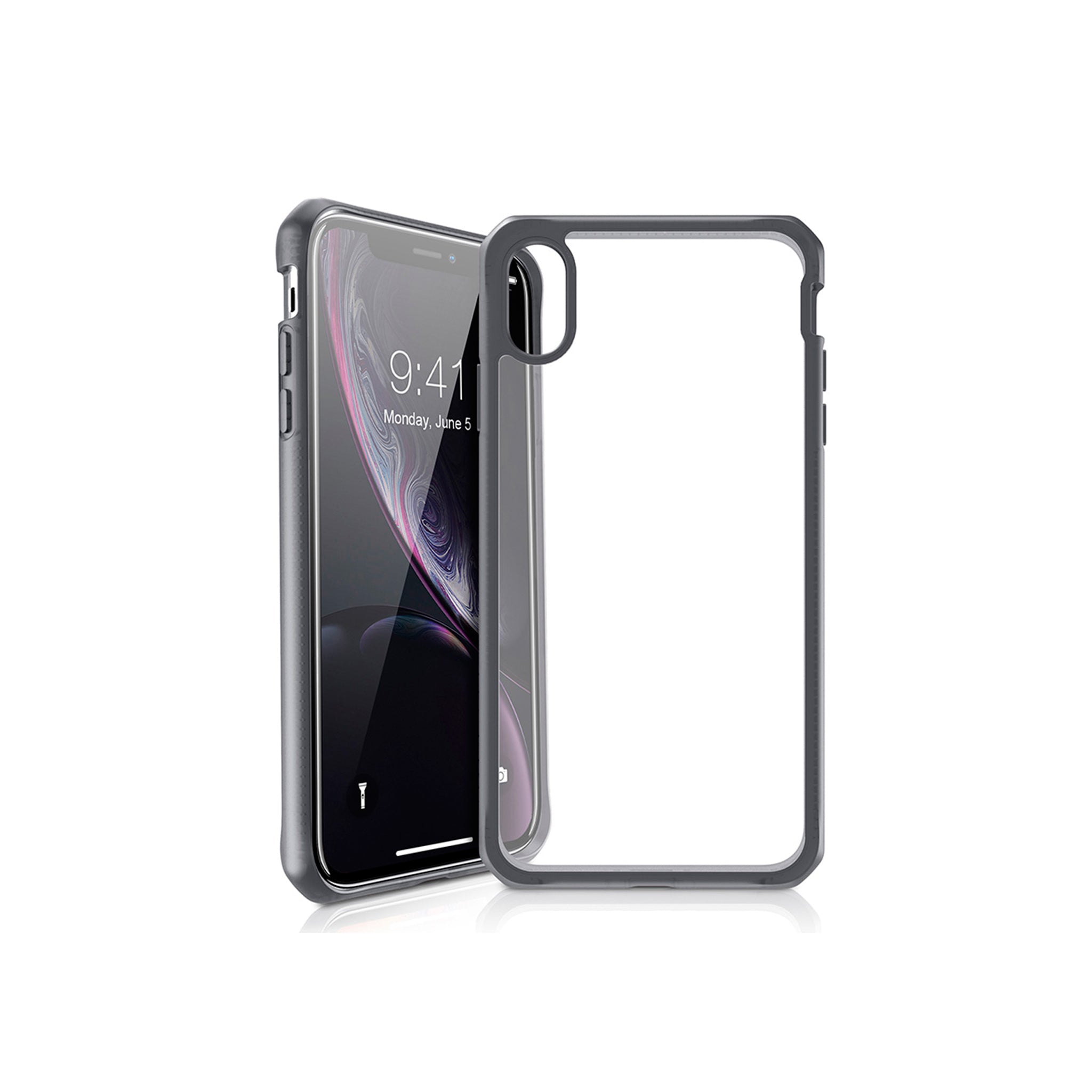 Itskins - Hybrid Frost Mkii Case For Apple Iphone Xr - Black And Transparent