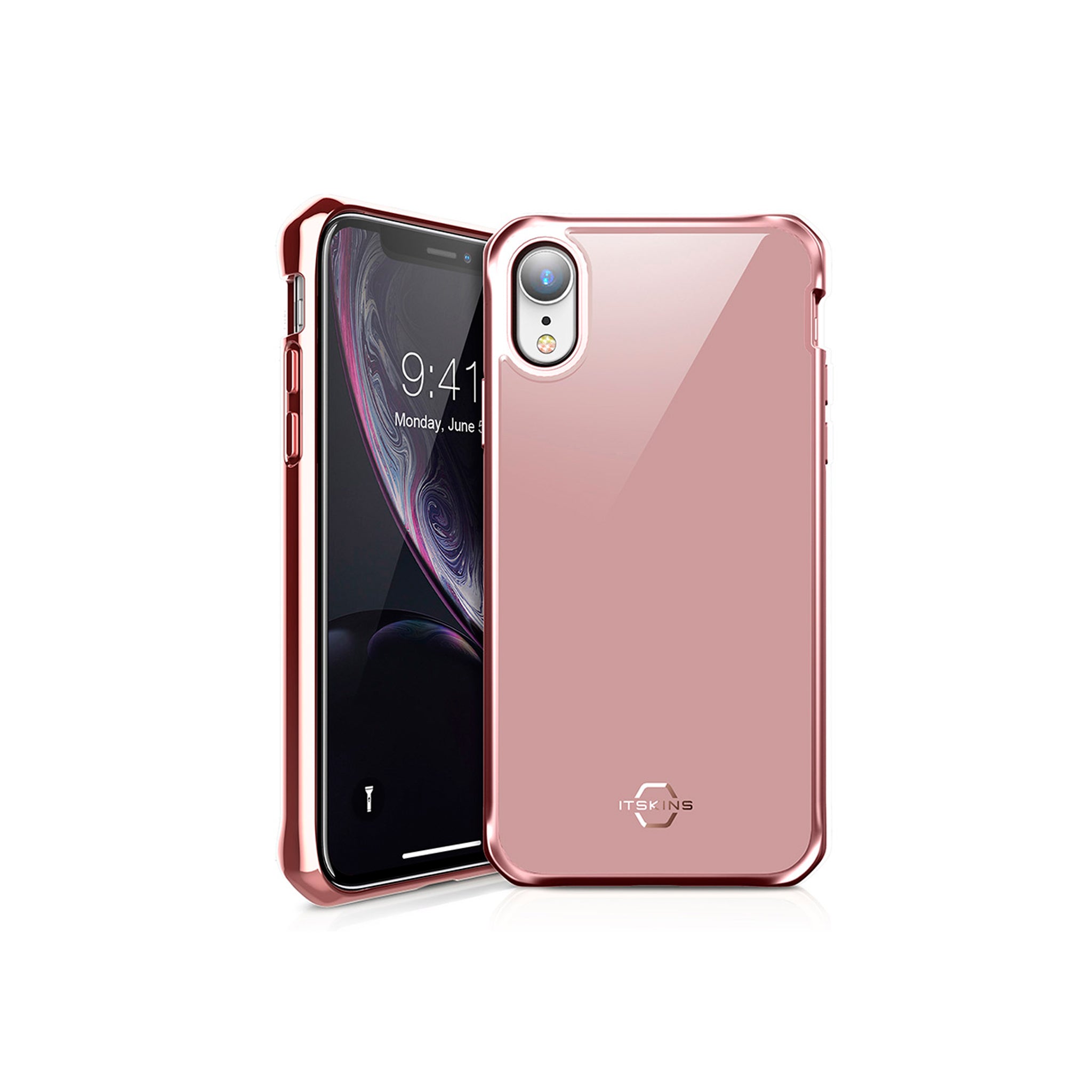 Itskins - Hybrid Glass Iridium Case For Apple Iphone Xr - Rose Pink