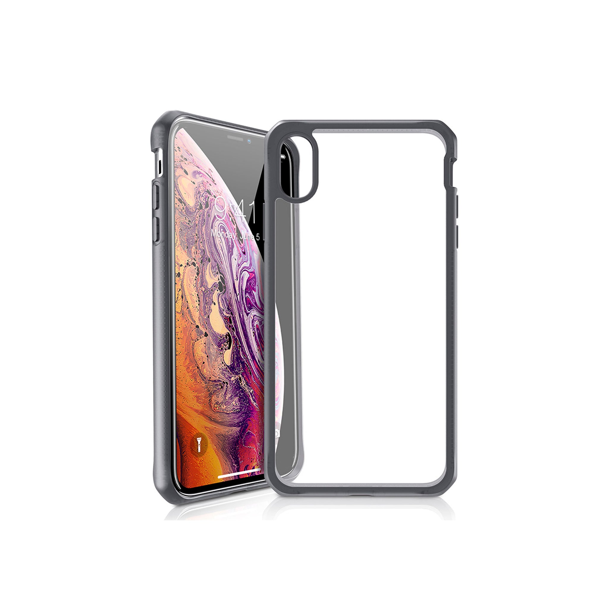 Itskins - Hybrid Frost Mkii Case For Apple Iphone Xs / X - Black And Transparent