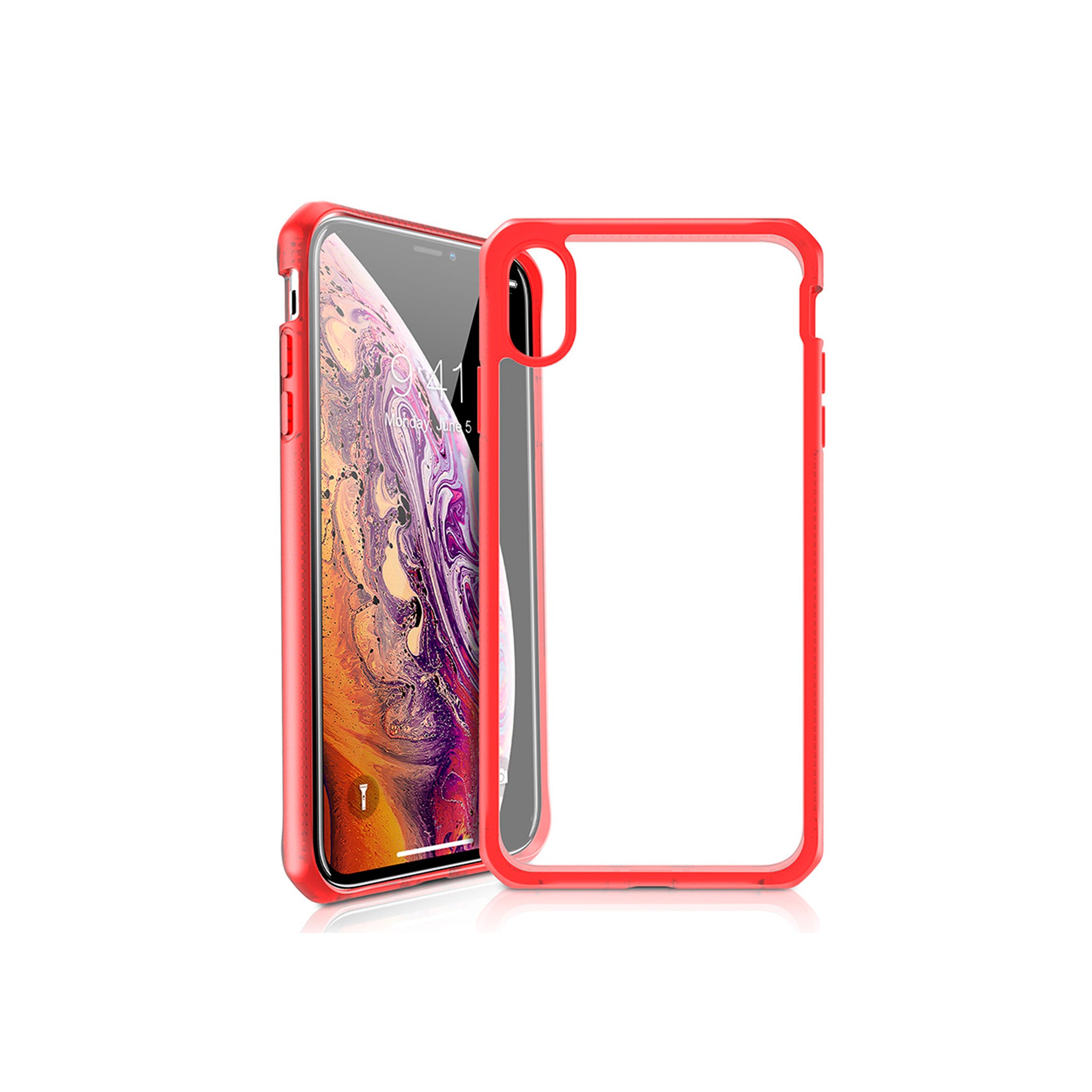 Itskins - Hybrid Frost Mkii Case For Apple Iphone Xs / X - Red And Transparent
