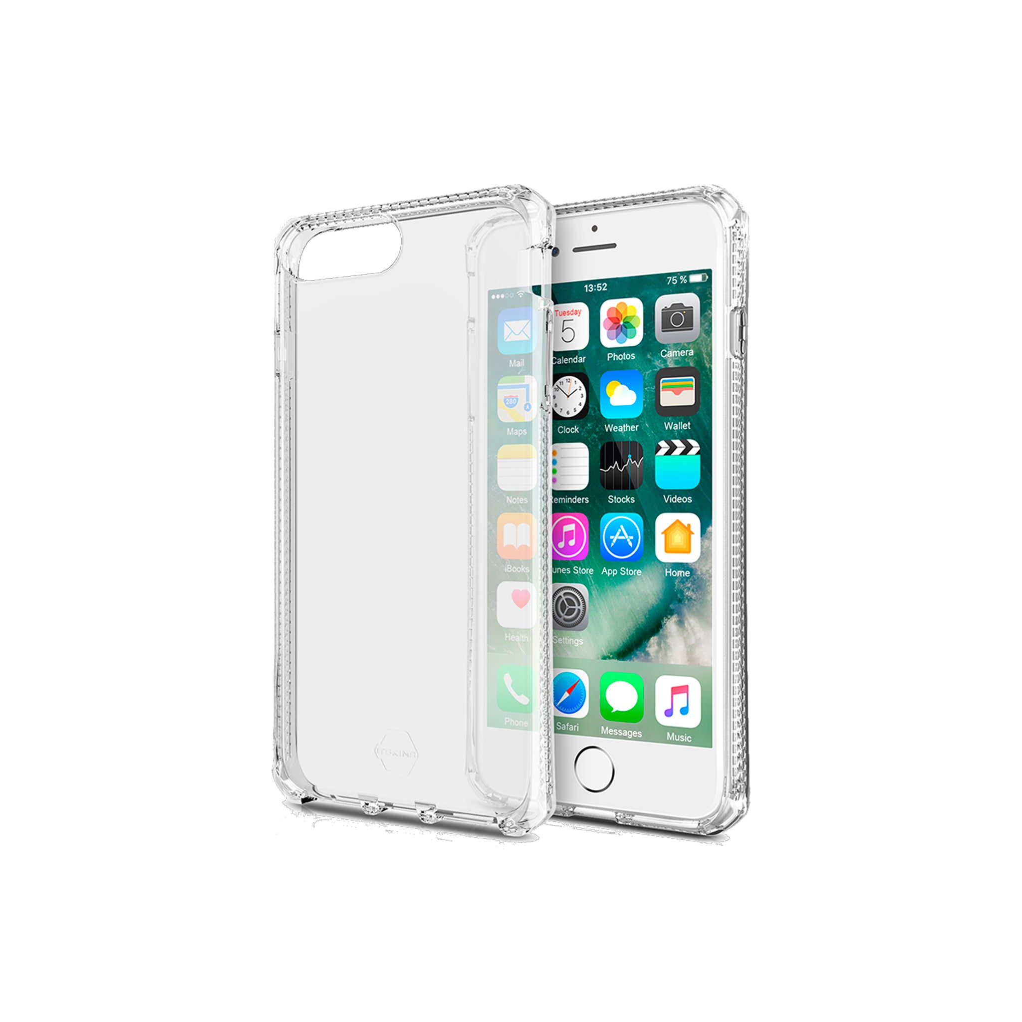 Itskins - Spectrum Clear Case For Apple Iphone 8 Plus / 7 Plus / 6s Plus / 6 Plus - Transparent