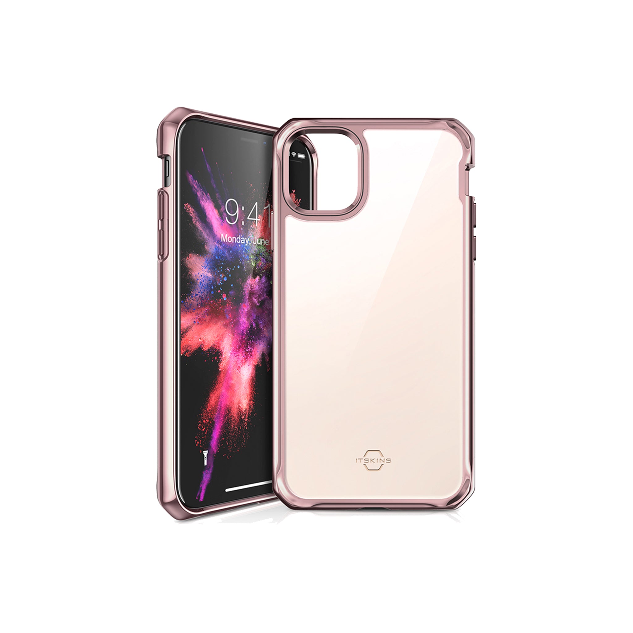 Itskins - Hybrid Glass Lridium Case For Apple Iphone 11 Pro - Rose Pink