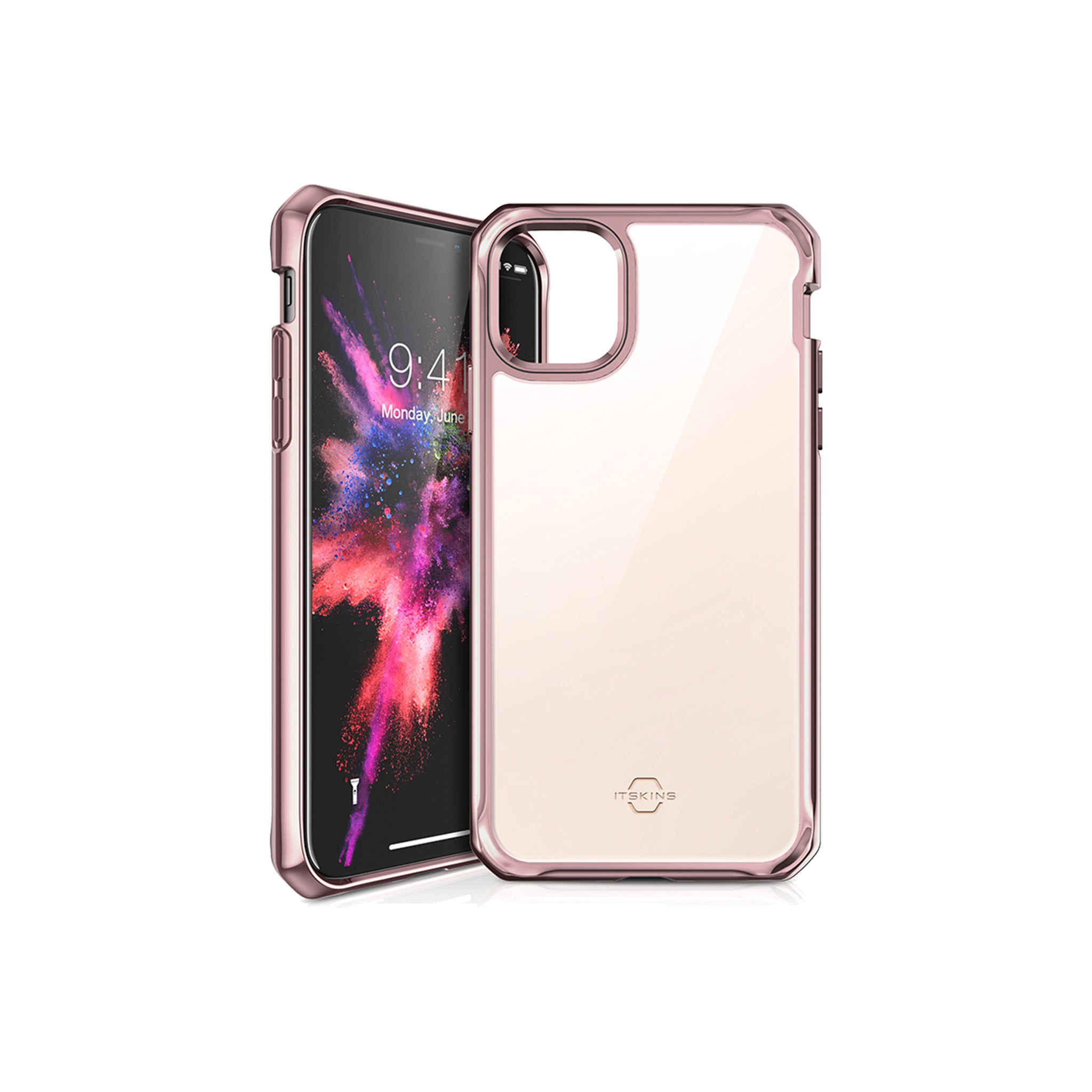 Itskins - Hybrid Glass Lridium Case For Apple Iphone 11 - Rose Pink