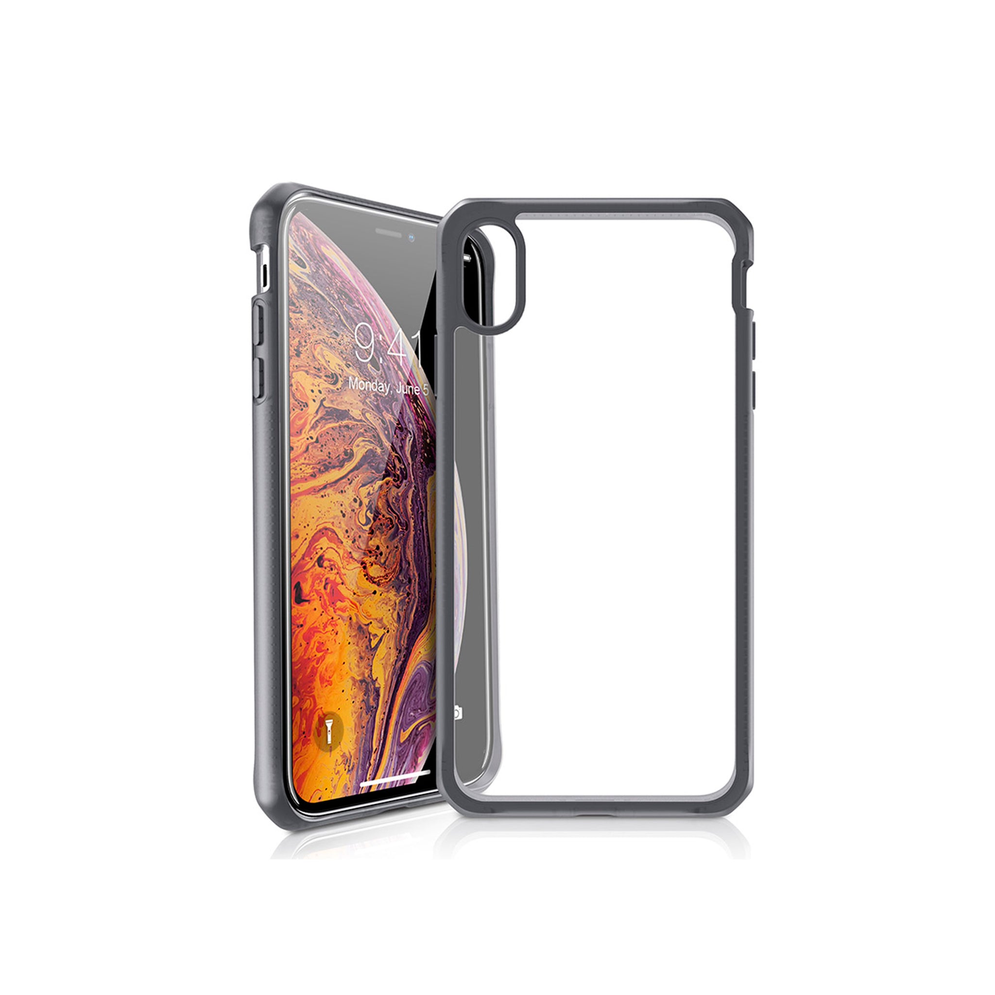 Itskins - Hybrid Frost Mkii Case For Apple iPhone Xs Max - Black And Transparent