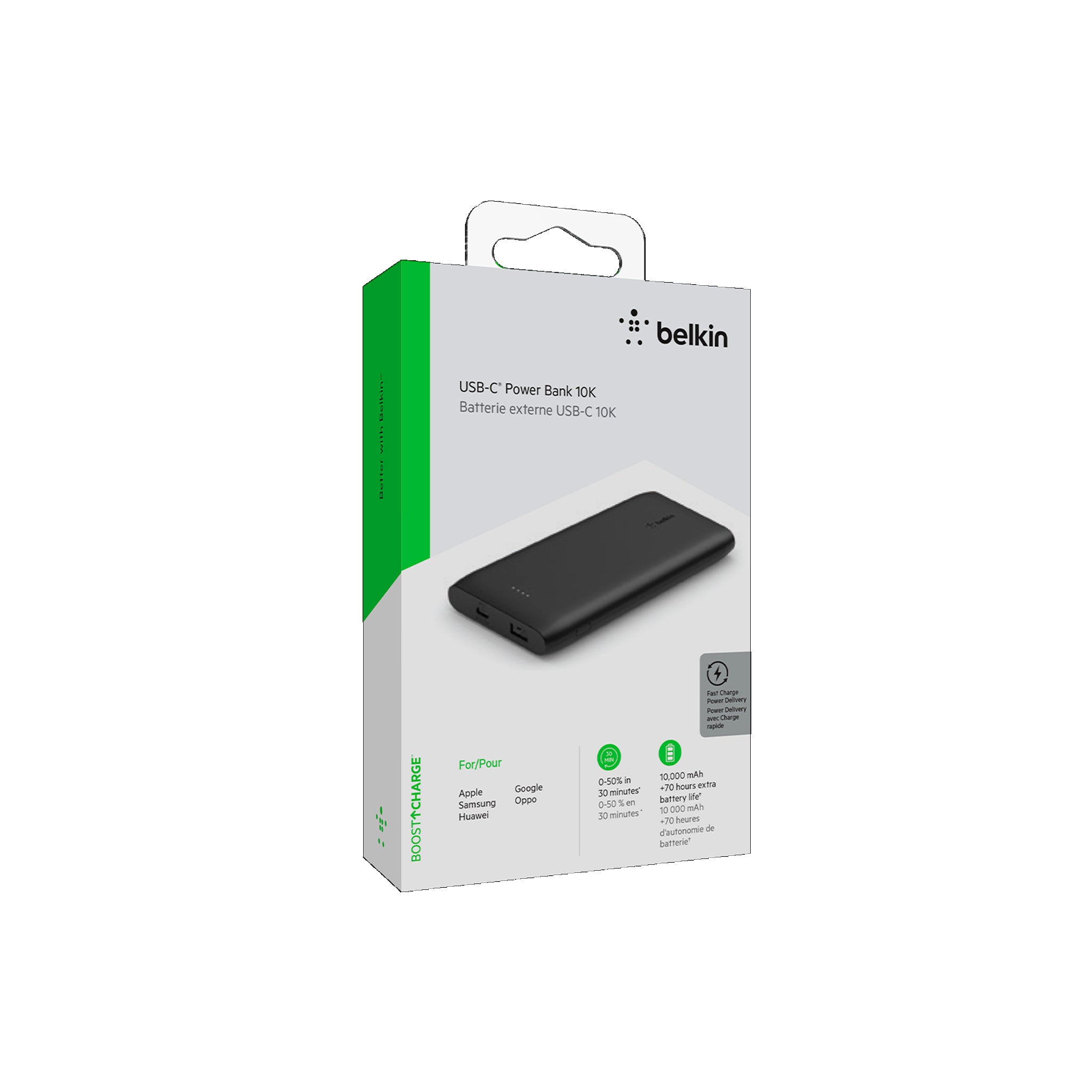 Belkin - Boost Up Charge Portable Power Bank 10,000 Mah For Usb C Devices - Black