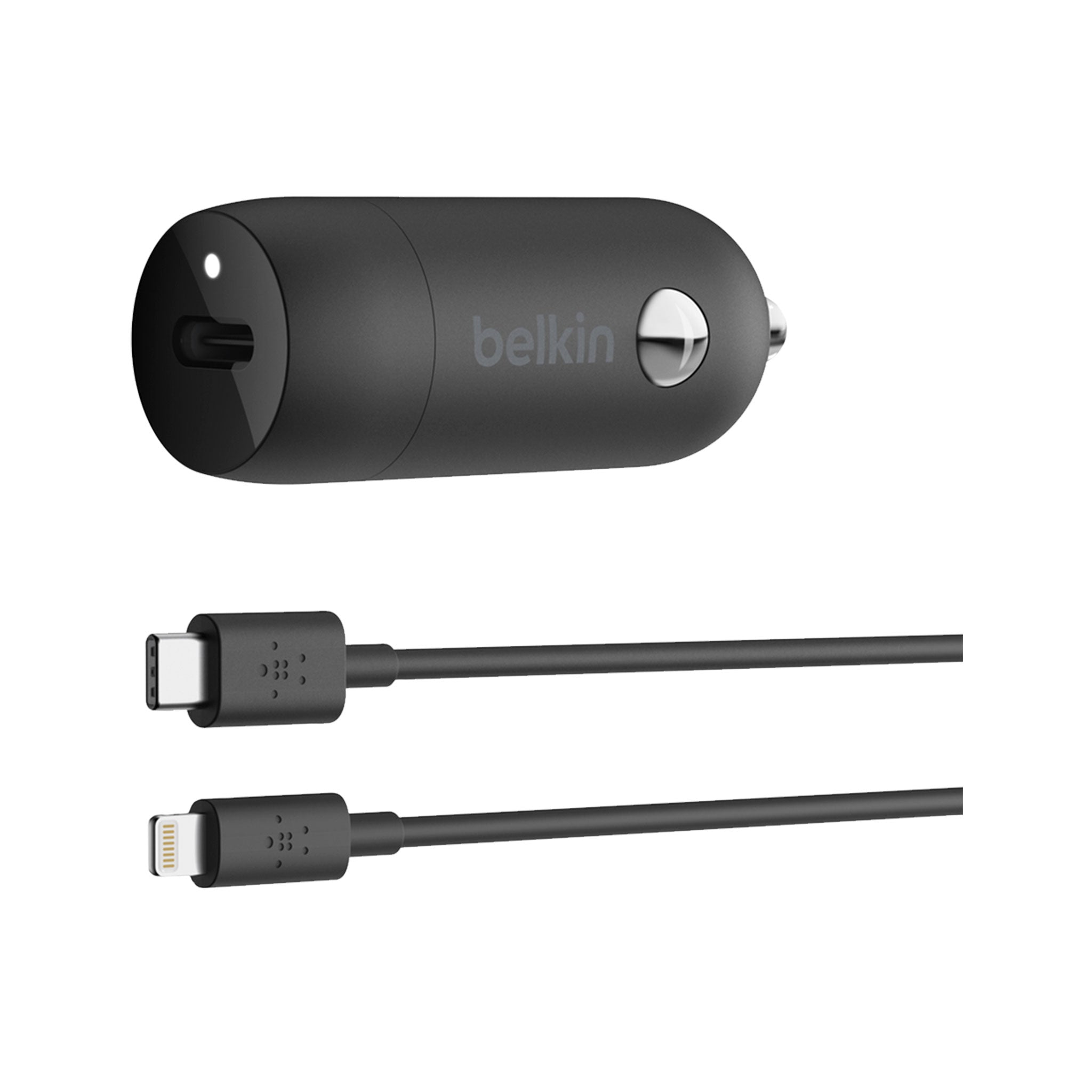 Belkin - Boost Charge Usb C Car Charger 20w And Usb C To Apple Lightning Cable 4ft - Black