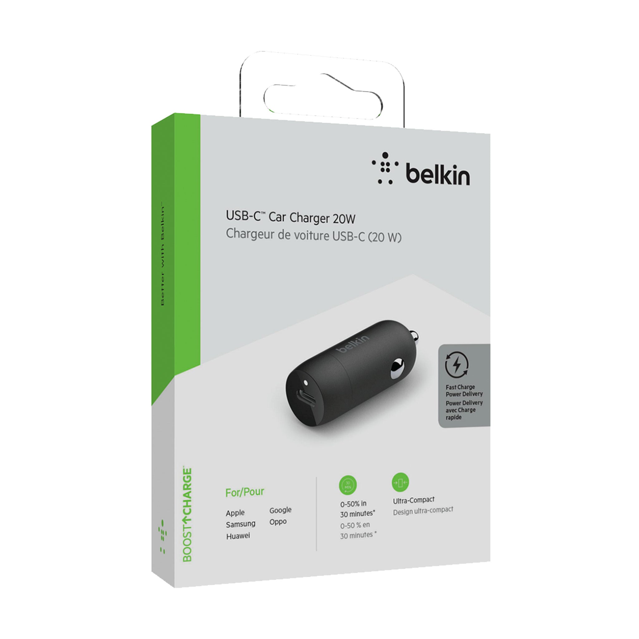 Belkin - Boost Charge Usb C Car Charger 20w - Black
