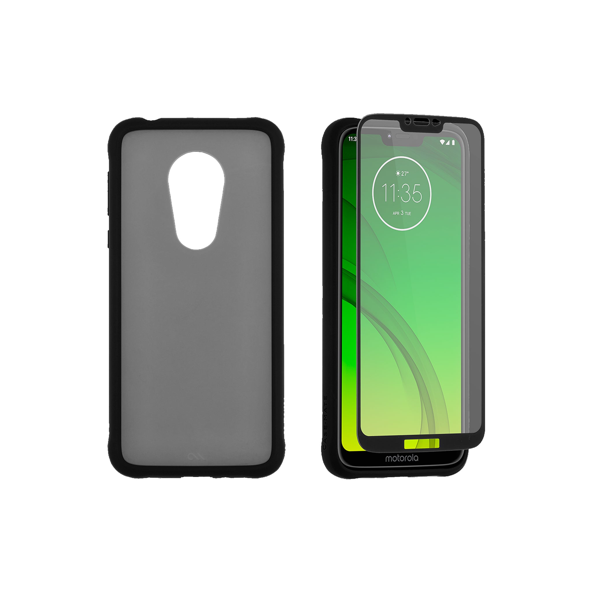 Case-mate - Protection Pack Tough Case And Glass Screen Protector For Motorola Moto G7 Power - Black