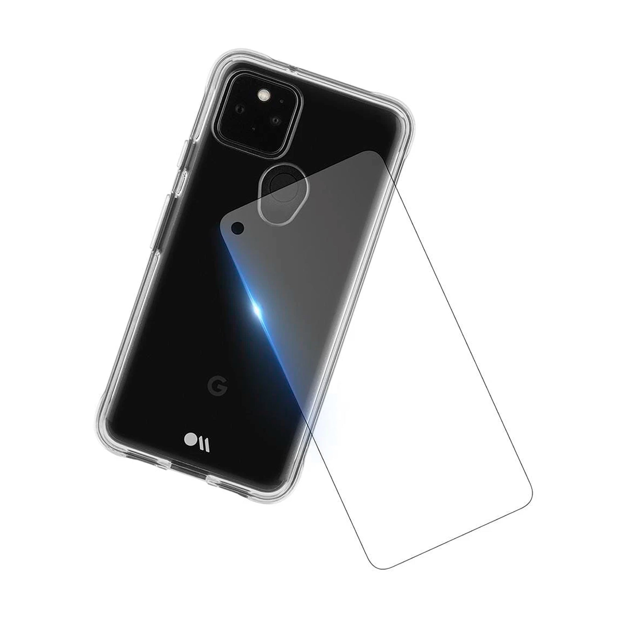 Case-mate - Protection Pack Tough Case And Glass Screen Protector For Google Pixel 5 - Clear