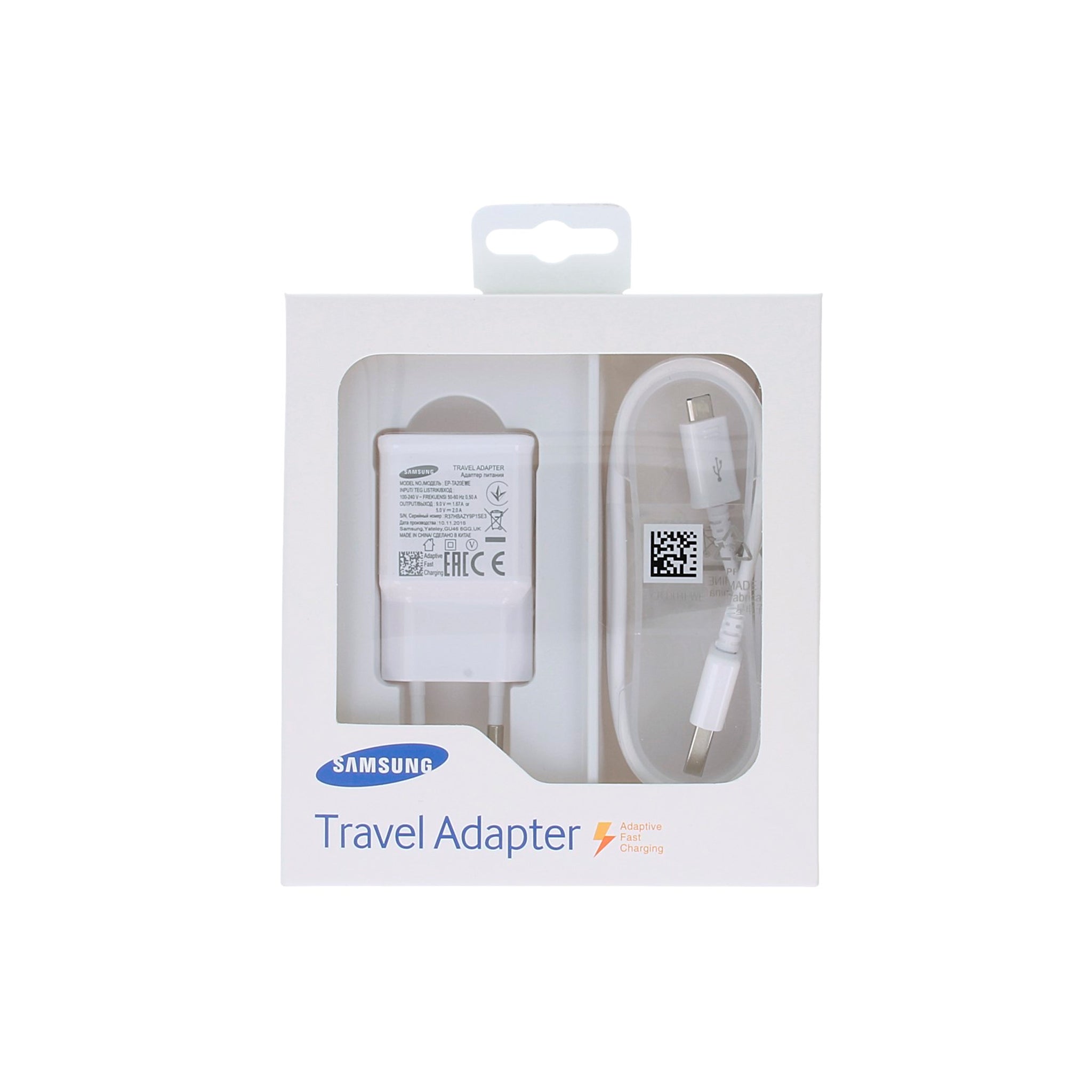 Samsung - Travel charger Fast Charge (10W) 2 Amps Detachable Micro Usb- ROUND PIN - White