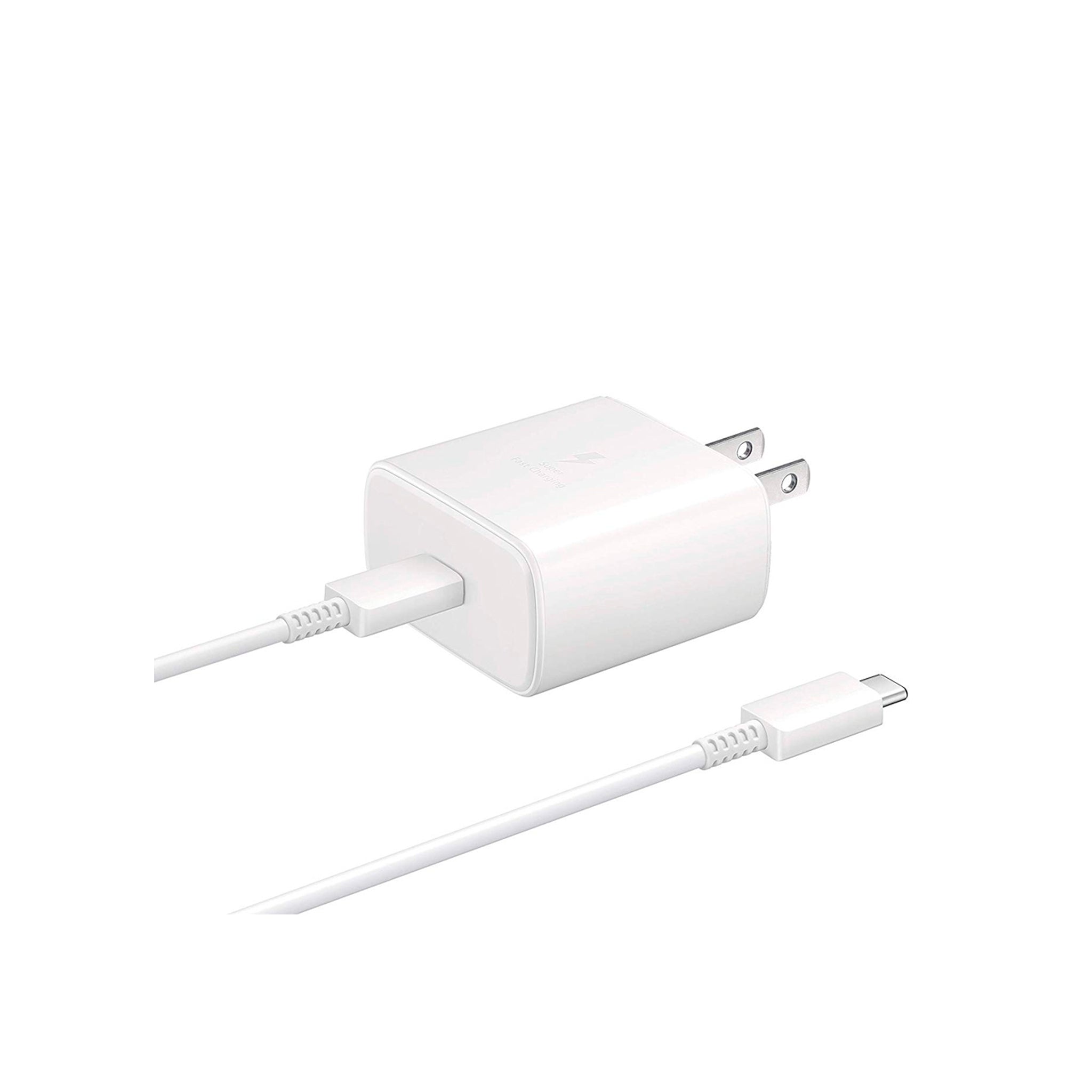 Samsung - Travel Charger with 45 Watt Super Fast Charge, 3amp , Type C to Type C Cable Included - White