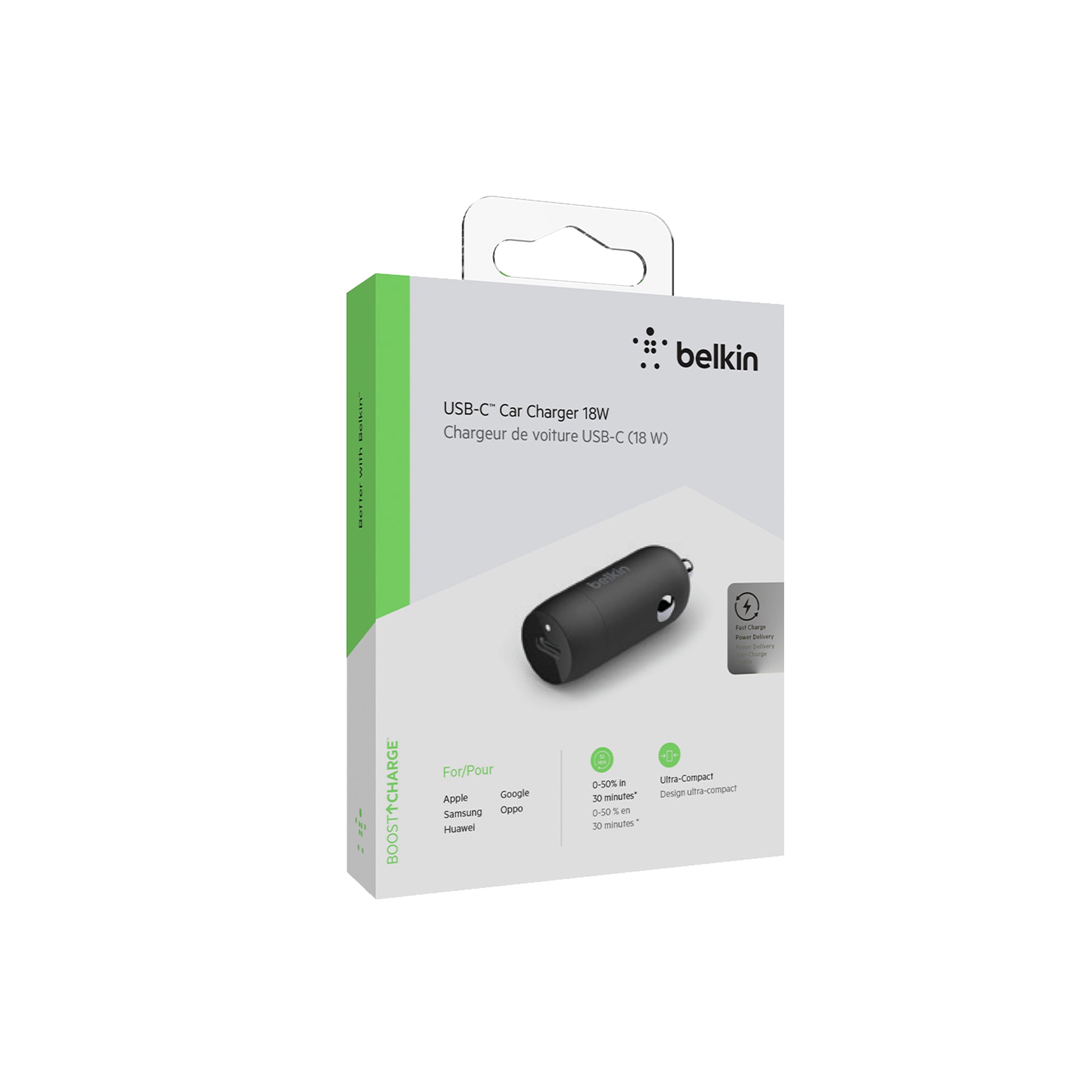 Belkin - Usb C Power Delivery Car Charger 18w - Black