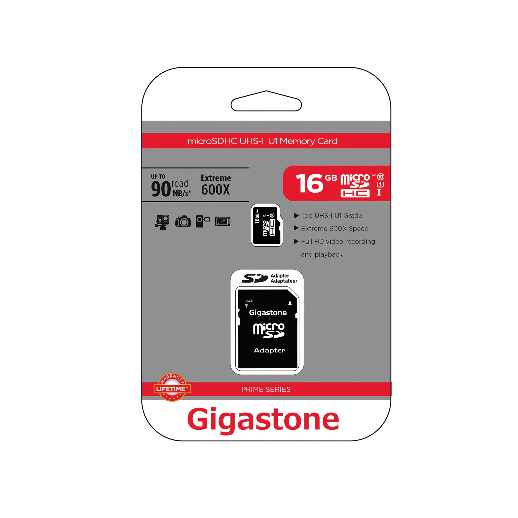 Gigastone - Microsdhc Memory Card 16gb - Black
