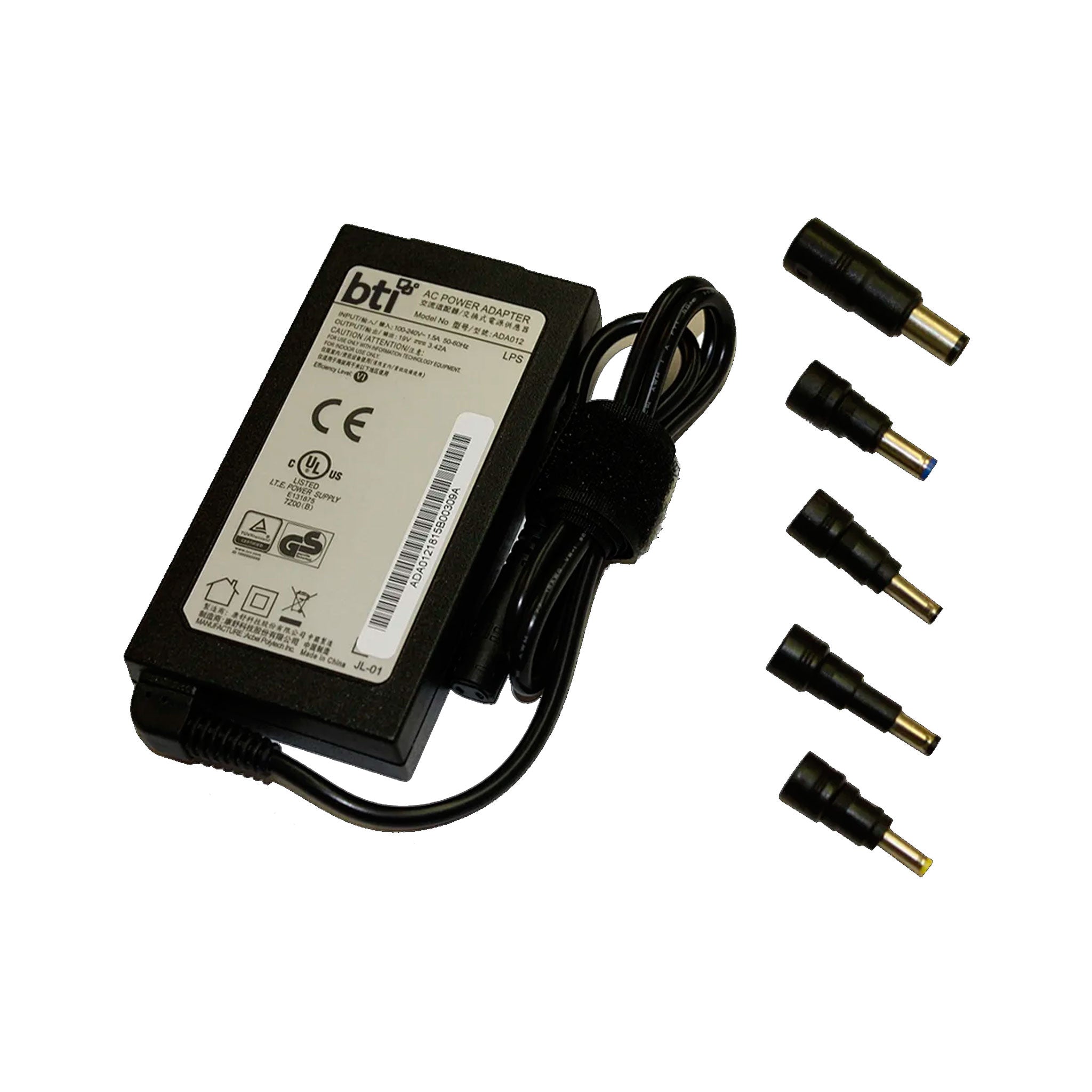 Bti - Ac Adapter 65w For Most Hp Devices Includes 5 Interchangeable Tips - Not Retail Packaged - Black
