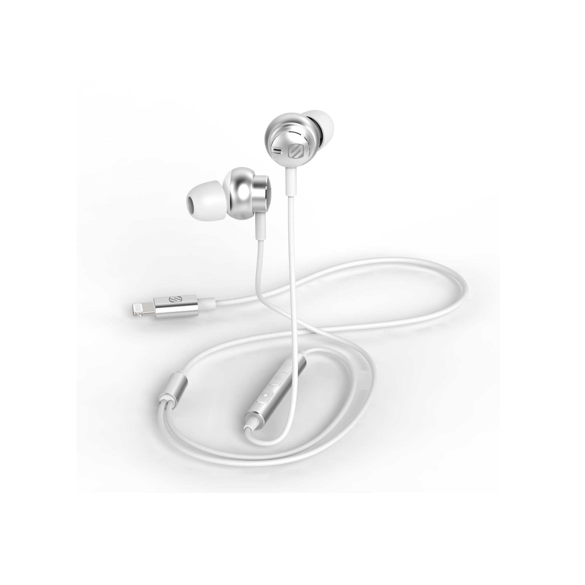 Scosche - Apple Lightning Noise Isolating Wired In Ear Headphones - White